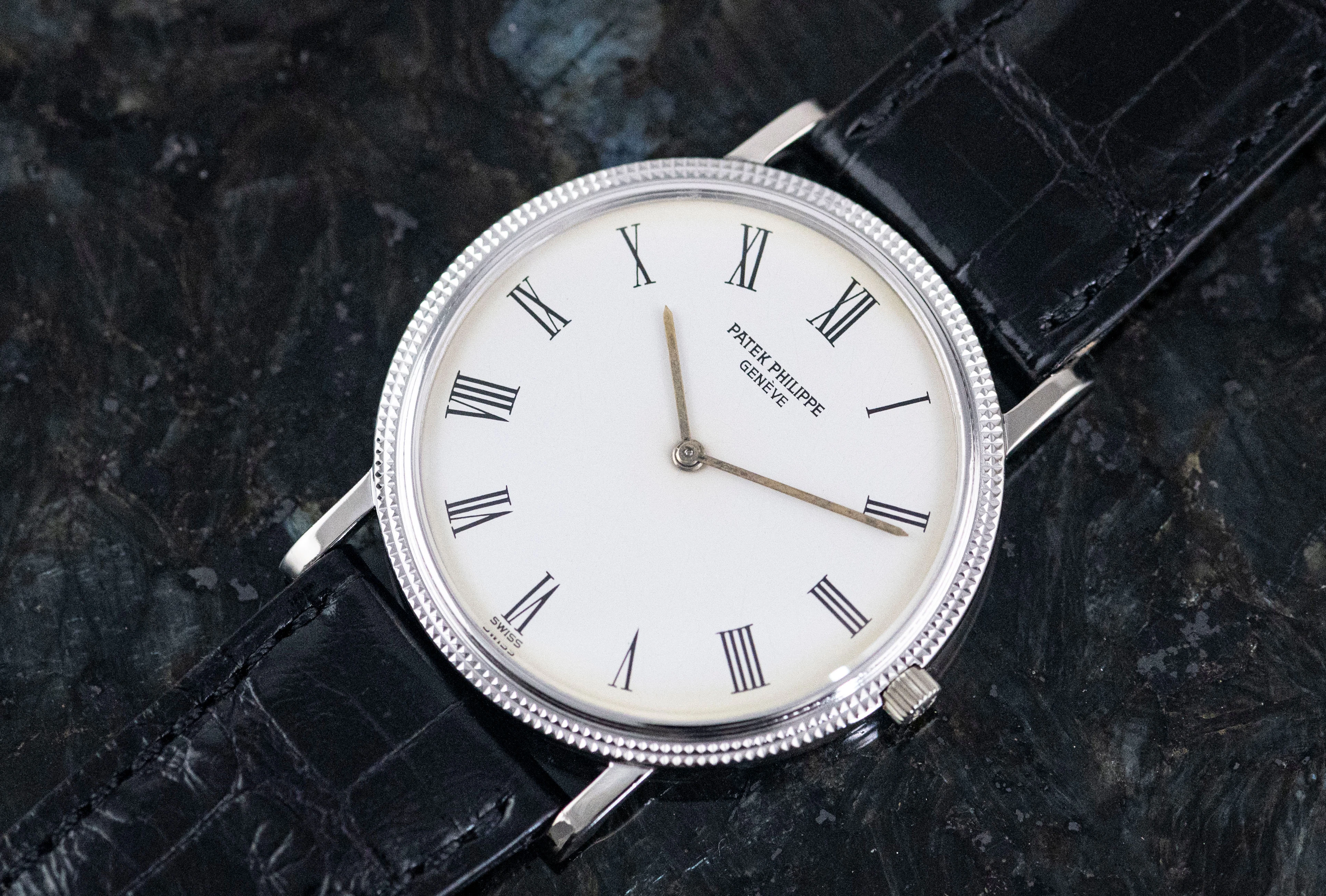 Patek Philippe 3520 Calatrava seltene Japan Auslieferung Weißgold Full Set 1979