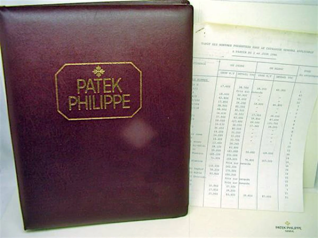 Patek Philippe Konzessionärs Katalog von 1986 u.a. 3800 Nautilus / 3970 / 3940