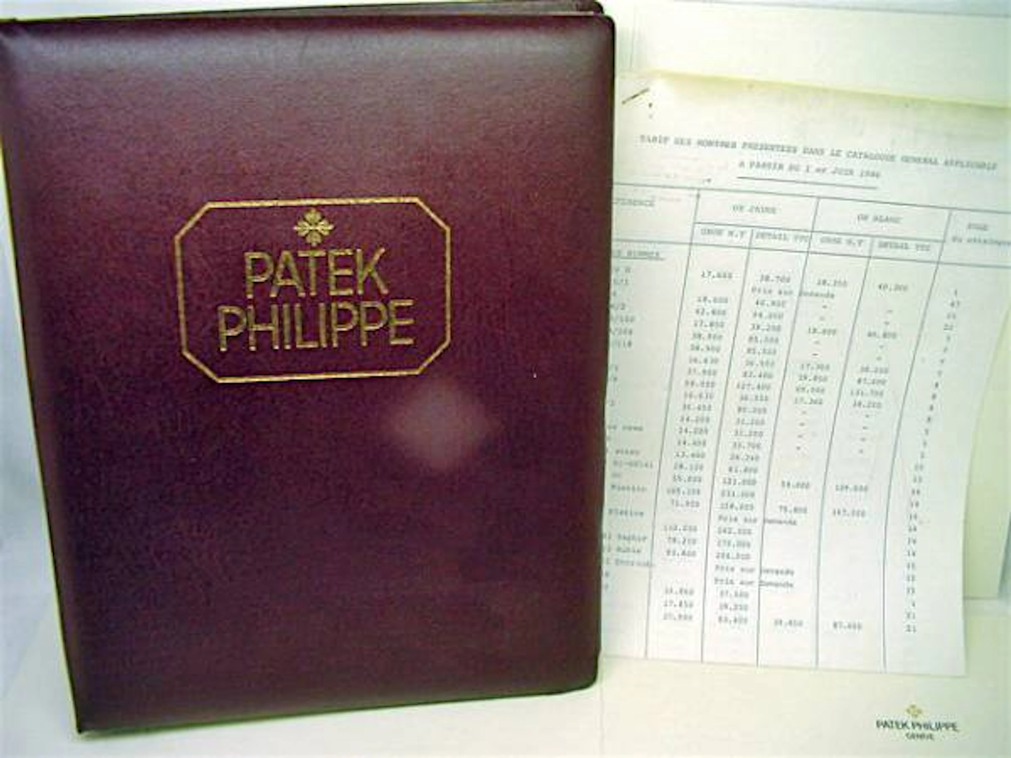 Patek Philippe Konzessionärs Katalog von 1986 u.a. 3800 Nautilus / 3970 / 3940