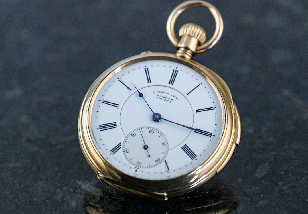 A. Lange und Soehne antike Taschenuhr Viertel Repetition 18k Gelbgold Kal. 43