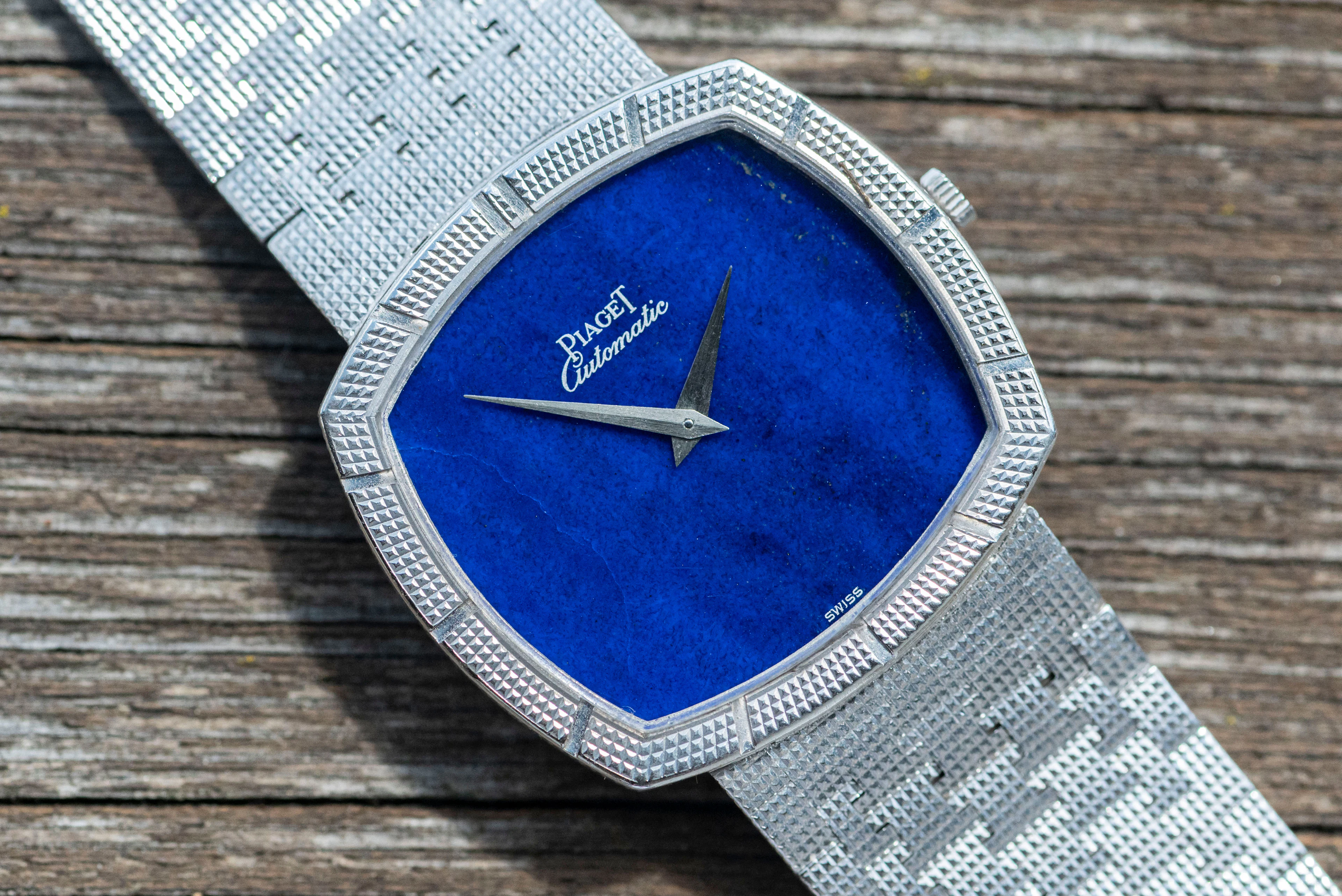 Piaget 12427 A 4 sehr seltene TV Screen Clous De Paris Lapislazuli