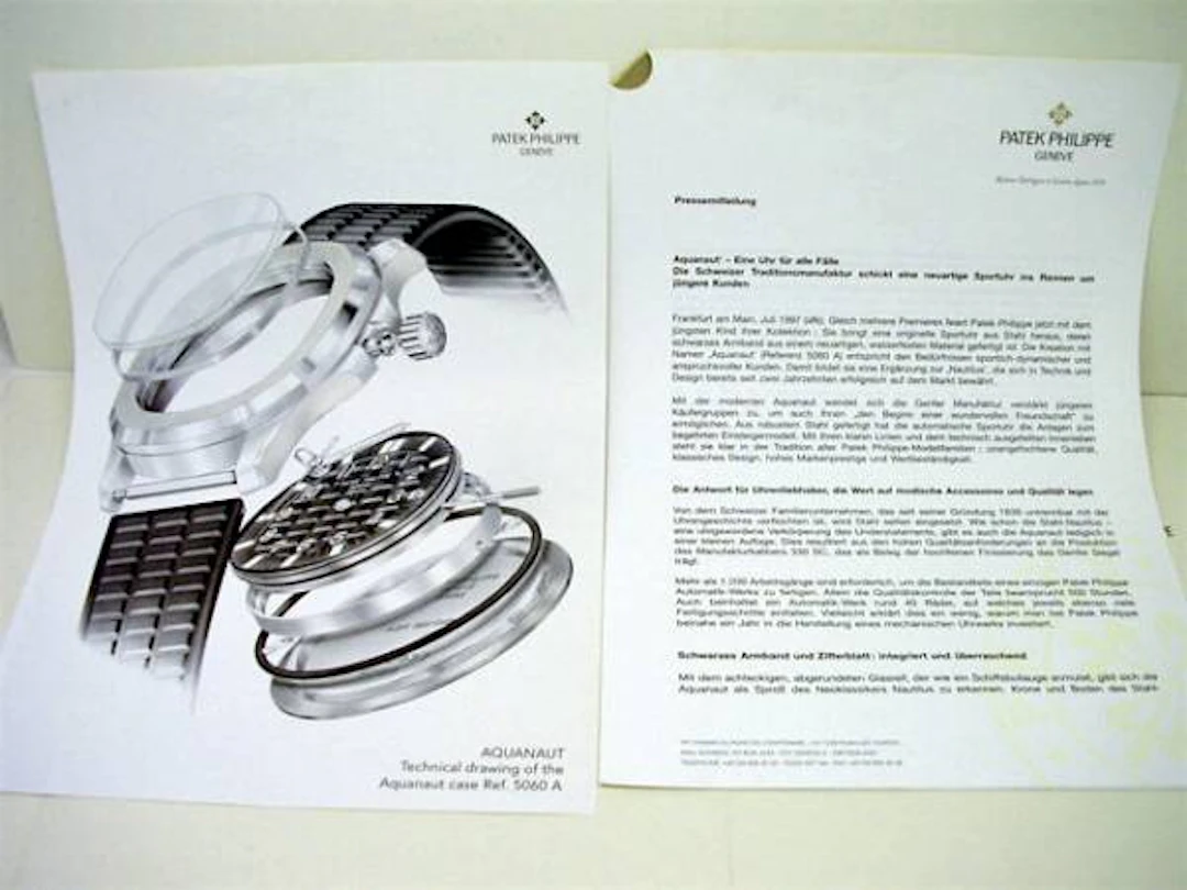 Patek Philippe Aquanaut 5060 Presseinformationen Juli 1997