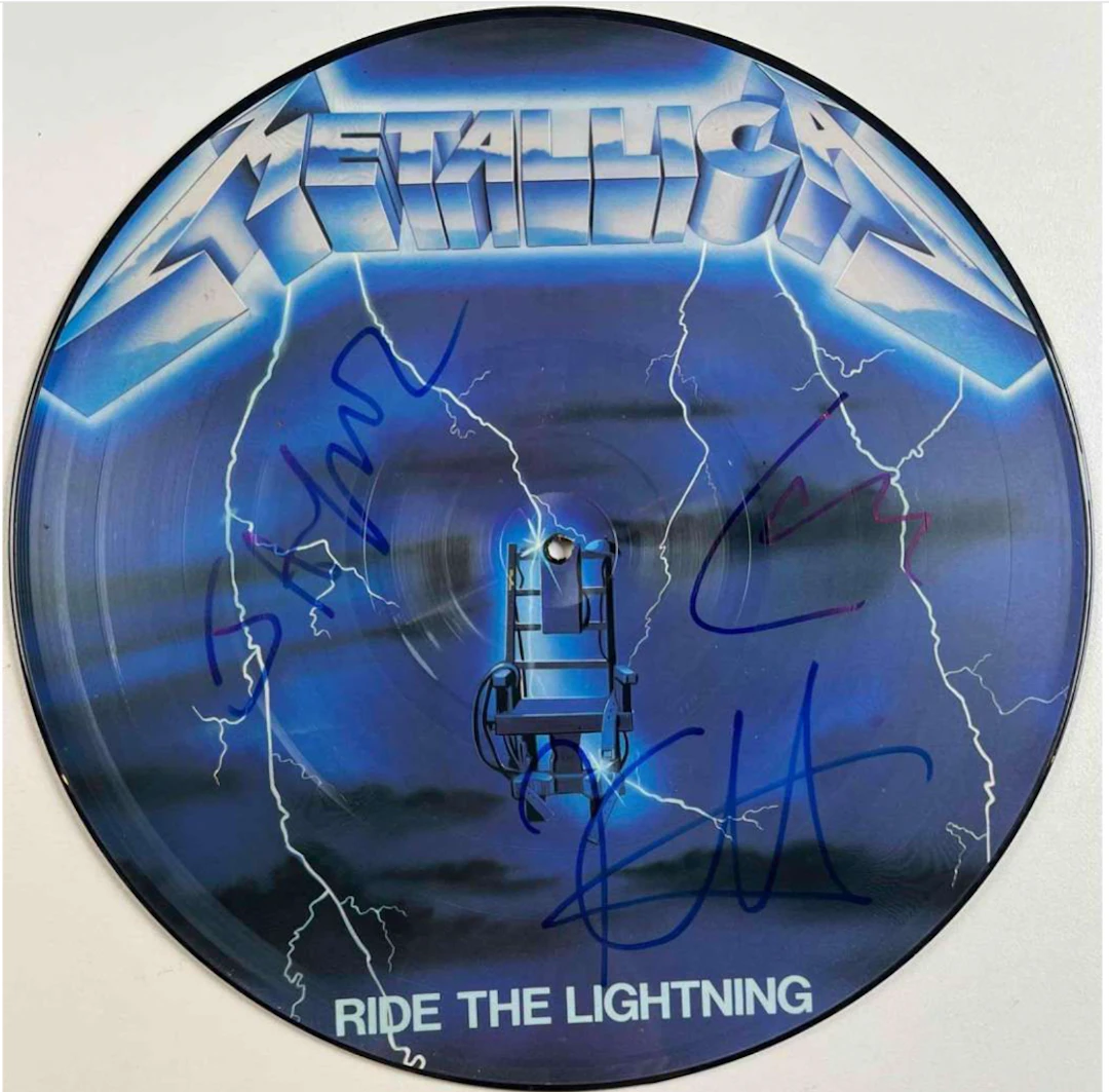 Metallica Group Signed "Ride the Lightning" Picture Disc (3 Sigs)