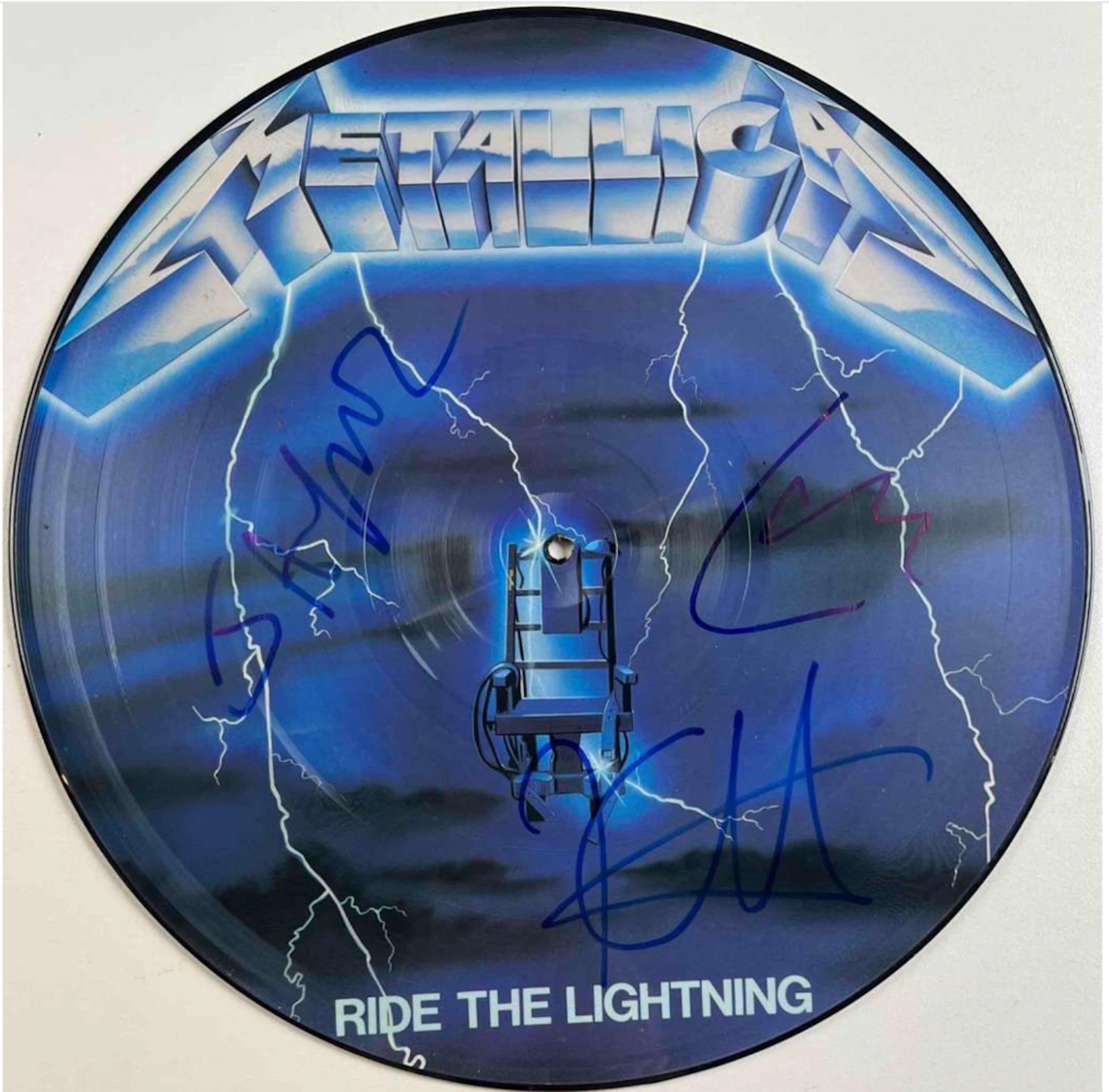Metallica Group Signed "Ride the Lightning" Picture Disc (3 Sigs)