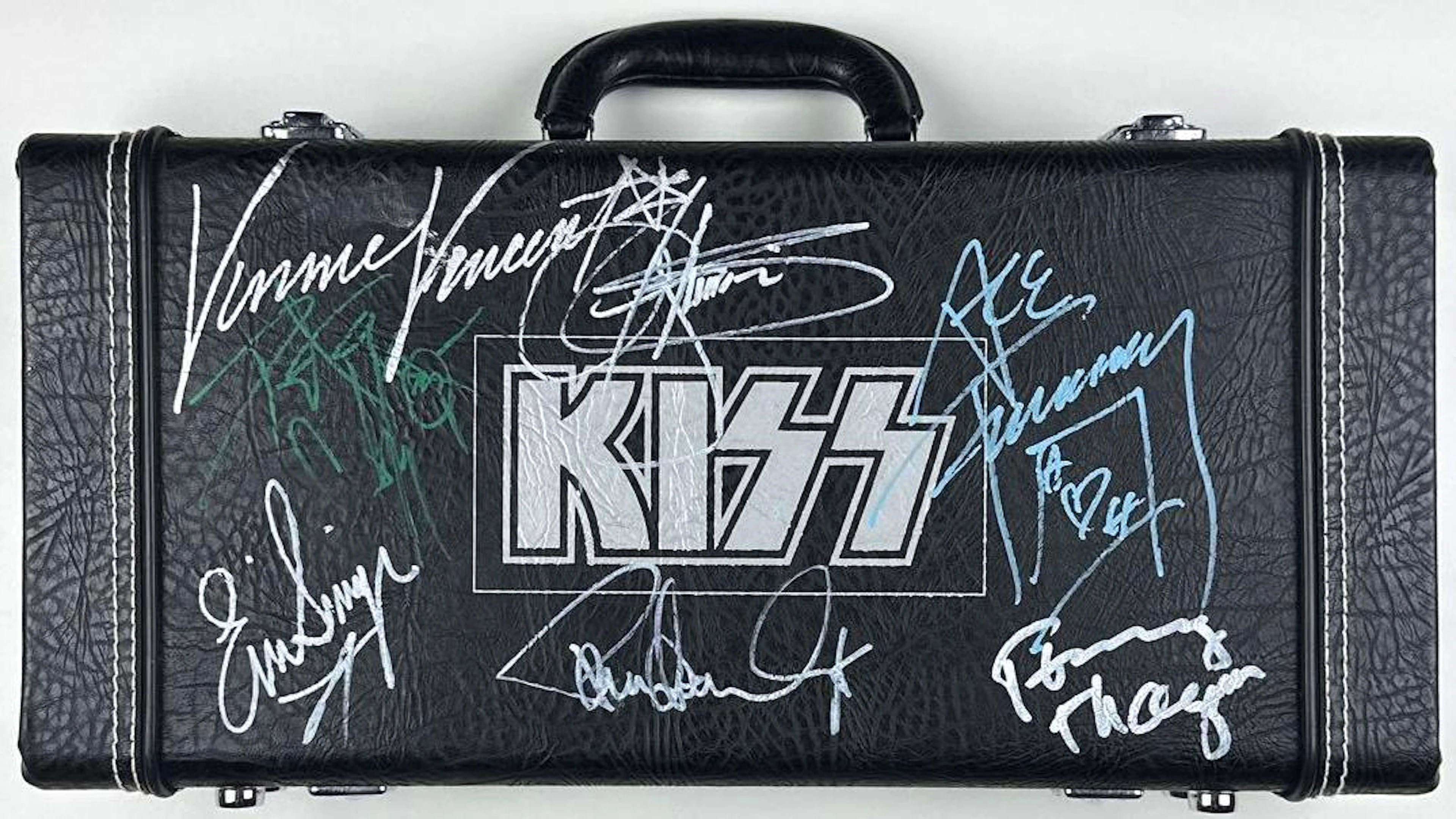 KISS Group Signed Guitar-Style "The Box Set" CD Collection (7 Sigs)