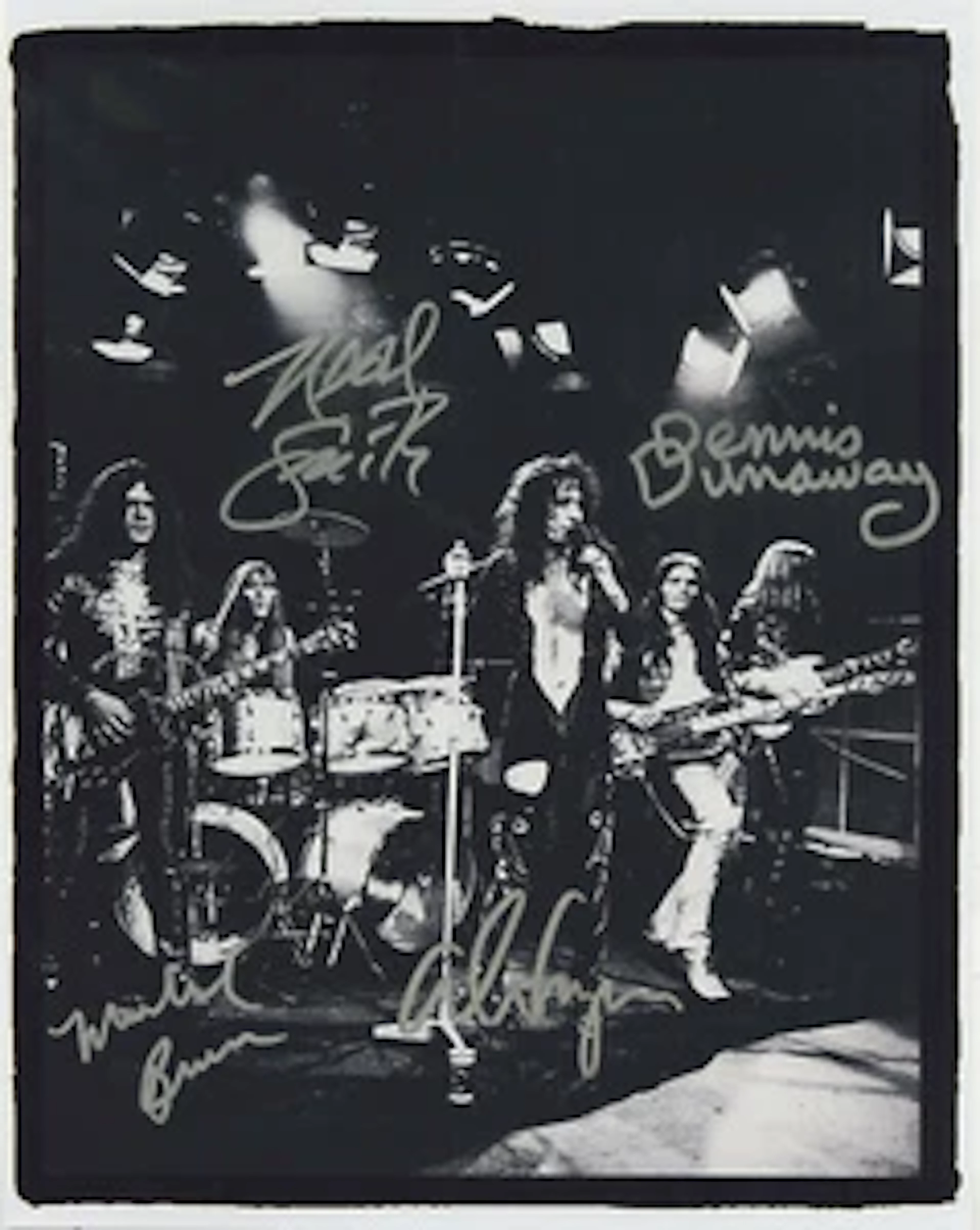 Alice Cooper Band Group Signed 14" x 11" Photo (4 Sigs) (ACOA Authentication)