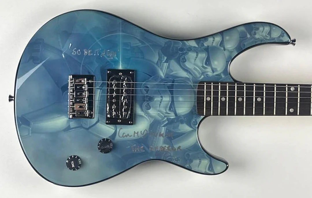Star Wars: Ian McDiarmid Signed Jedi Custom Graphics Strat-Style Peavey