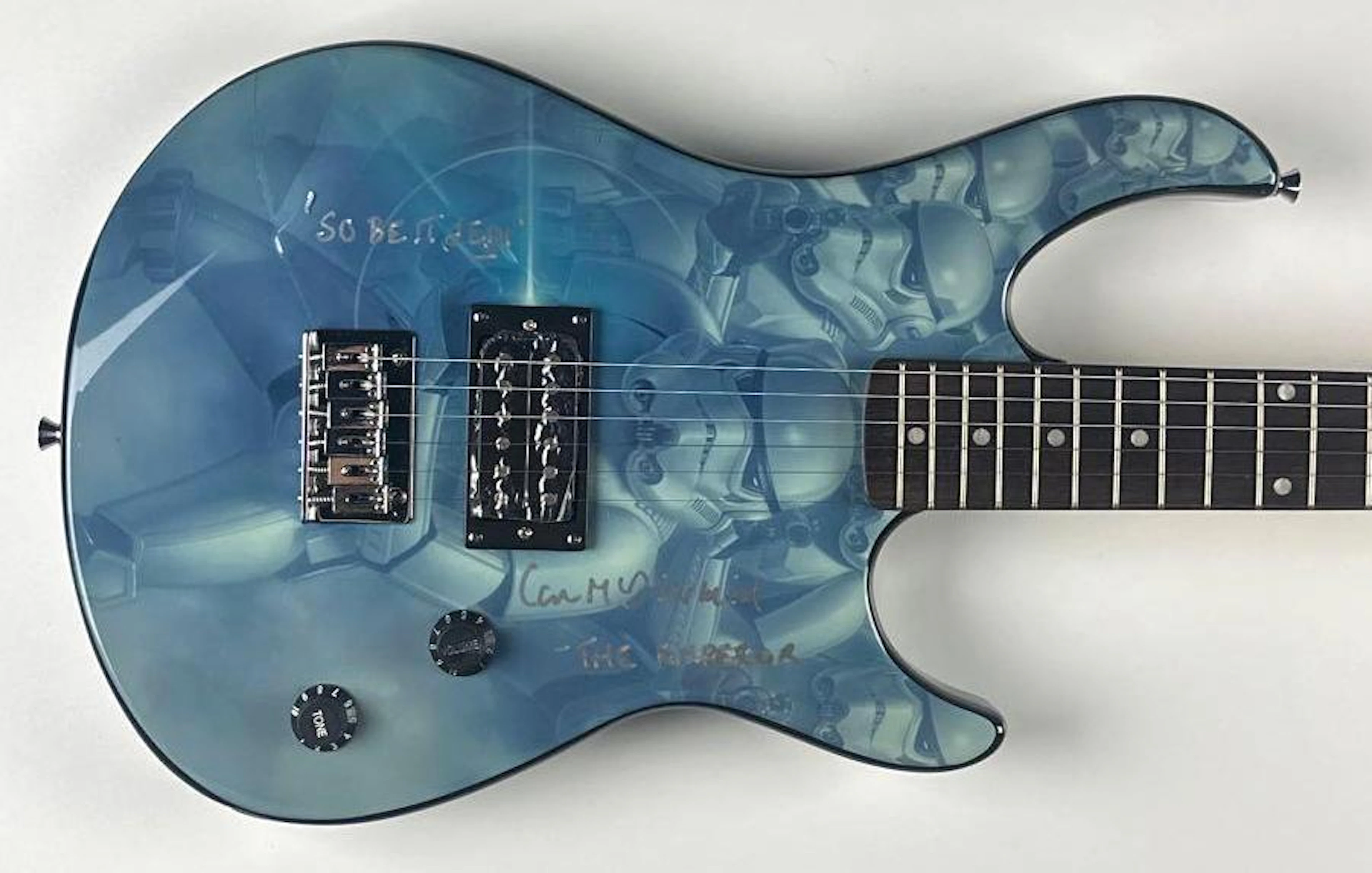 Star Wars: Ian McDiarmid Signed Jedi Custom Graphics Strat-Style Peavey