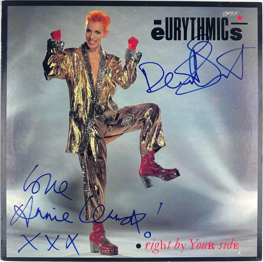 Eurythmics Fully Group Signed "Right by Your Side" 12" Single (2 Sigs) (JSA)