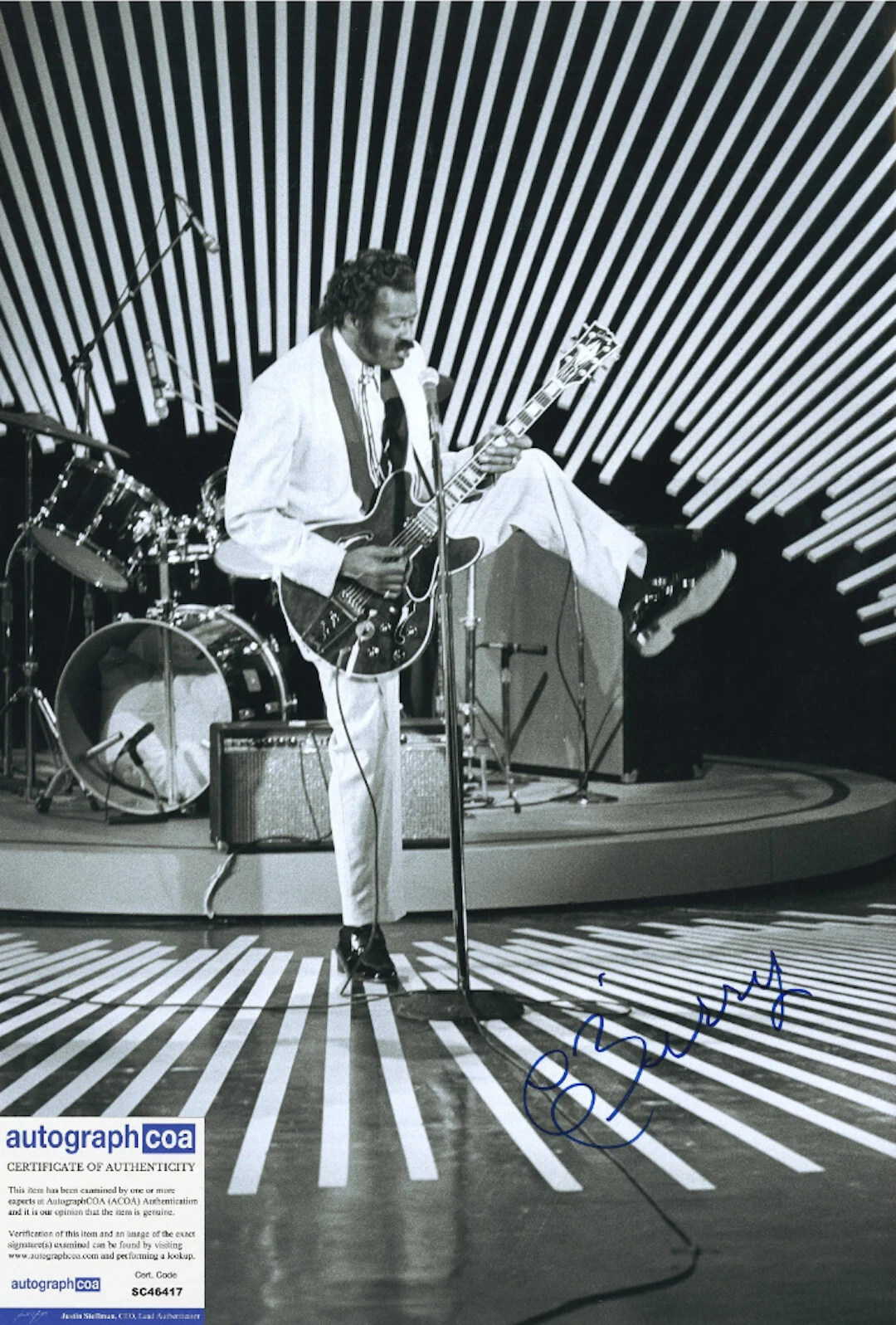Chuck Berry Signed 20" x 12" Photo (ACOA Authentication)