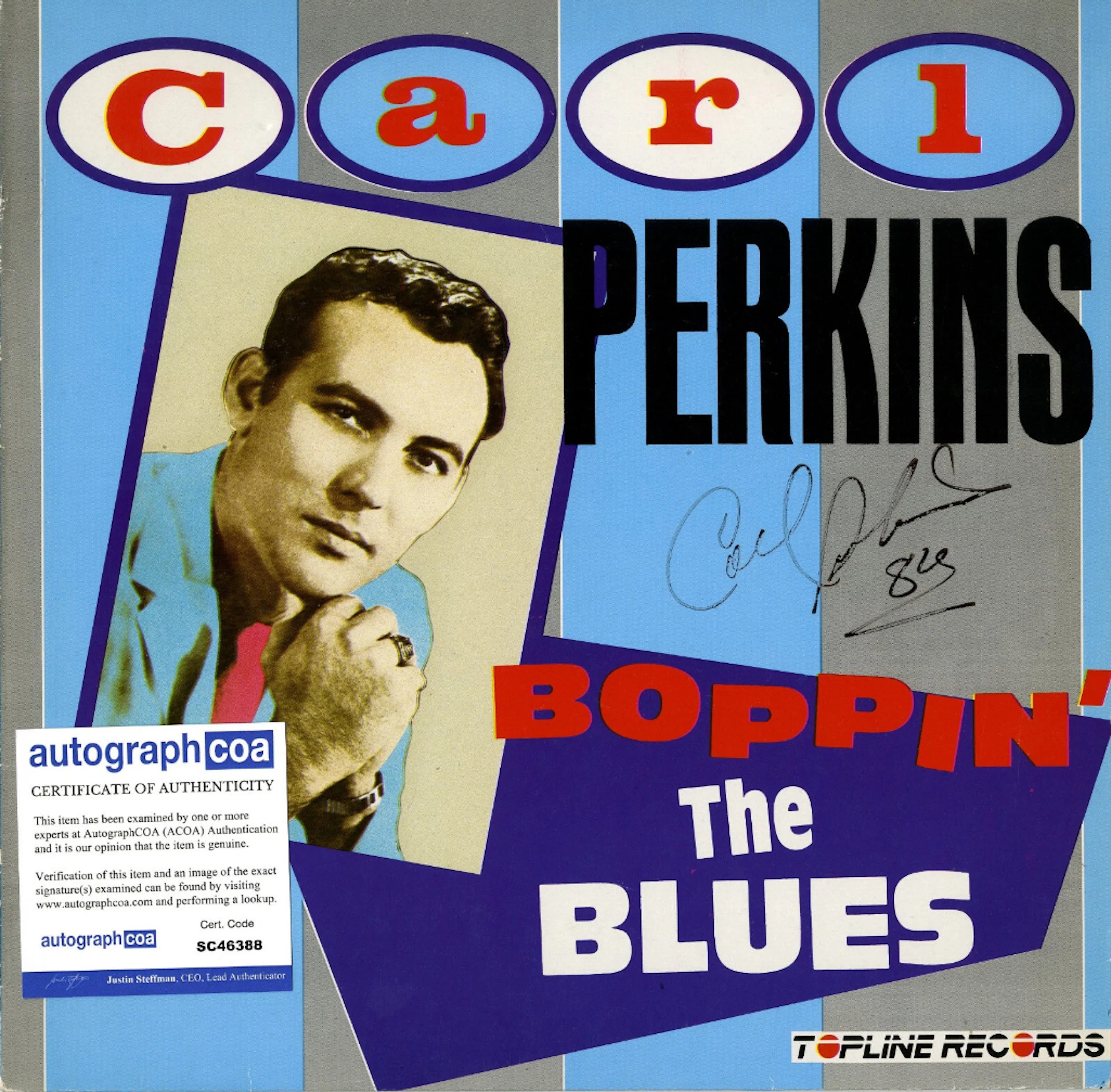 Carl Perkins Signed "Boppin' the Blues" Album (ACOA Authentication)