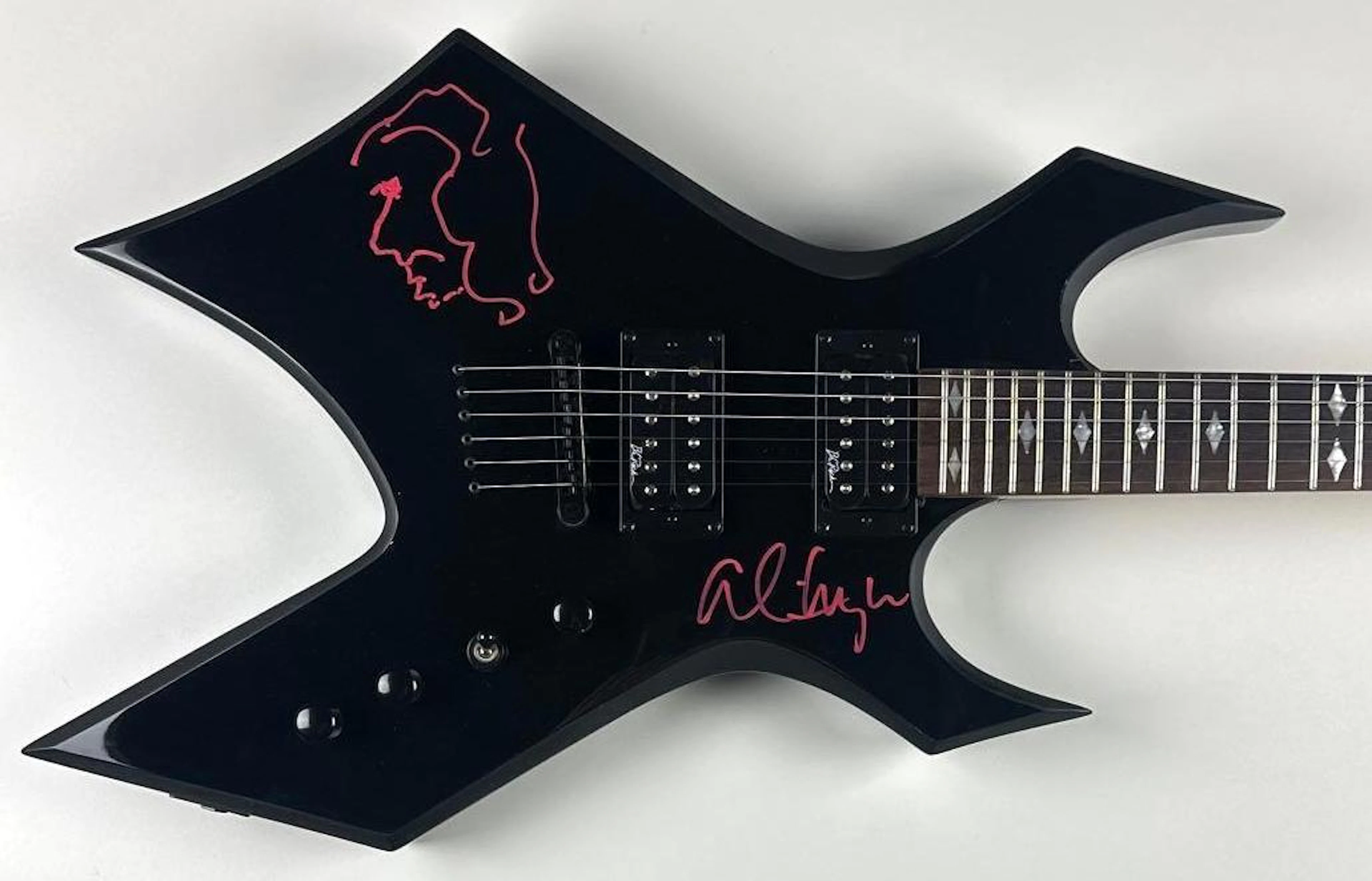 Alice Cooper Signed Huntington Double Cutaway Warlock Guitar (Walls of Sound)