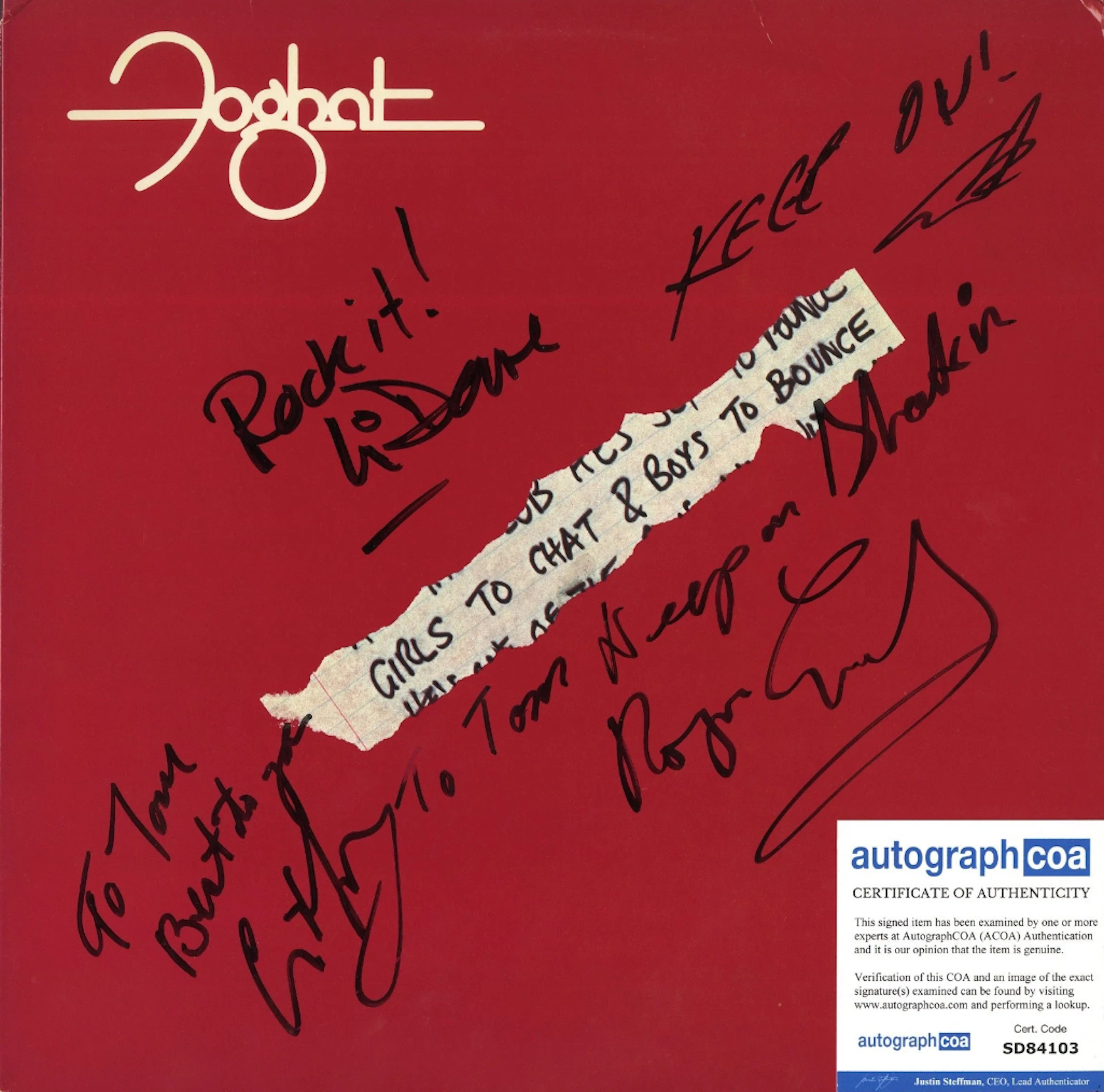 Foghat Fully Group Signed "Girls to Chat & Boys to Bounce" Album (4