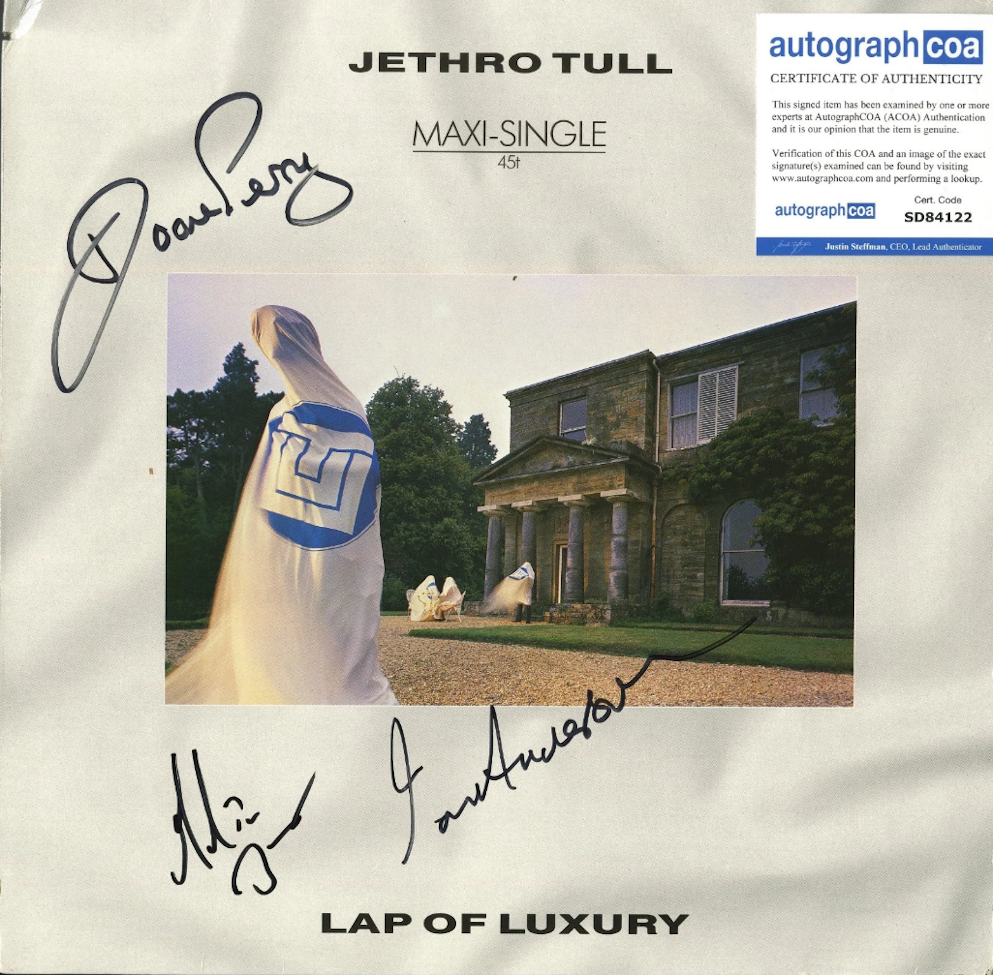 Jethro Tull Group Signed "Lap of Luxury" Album (3 Sigs) (ACOA Authentication)
