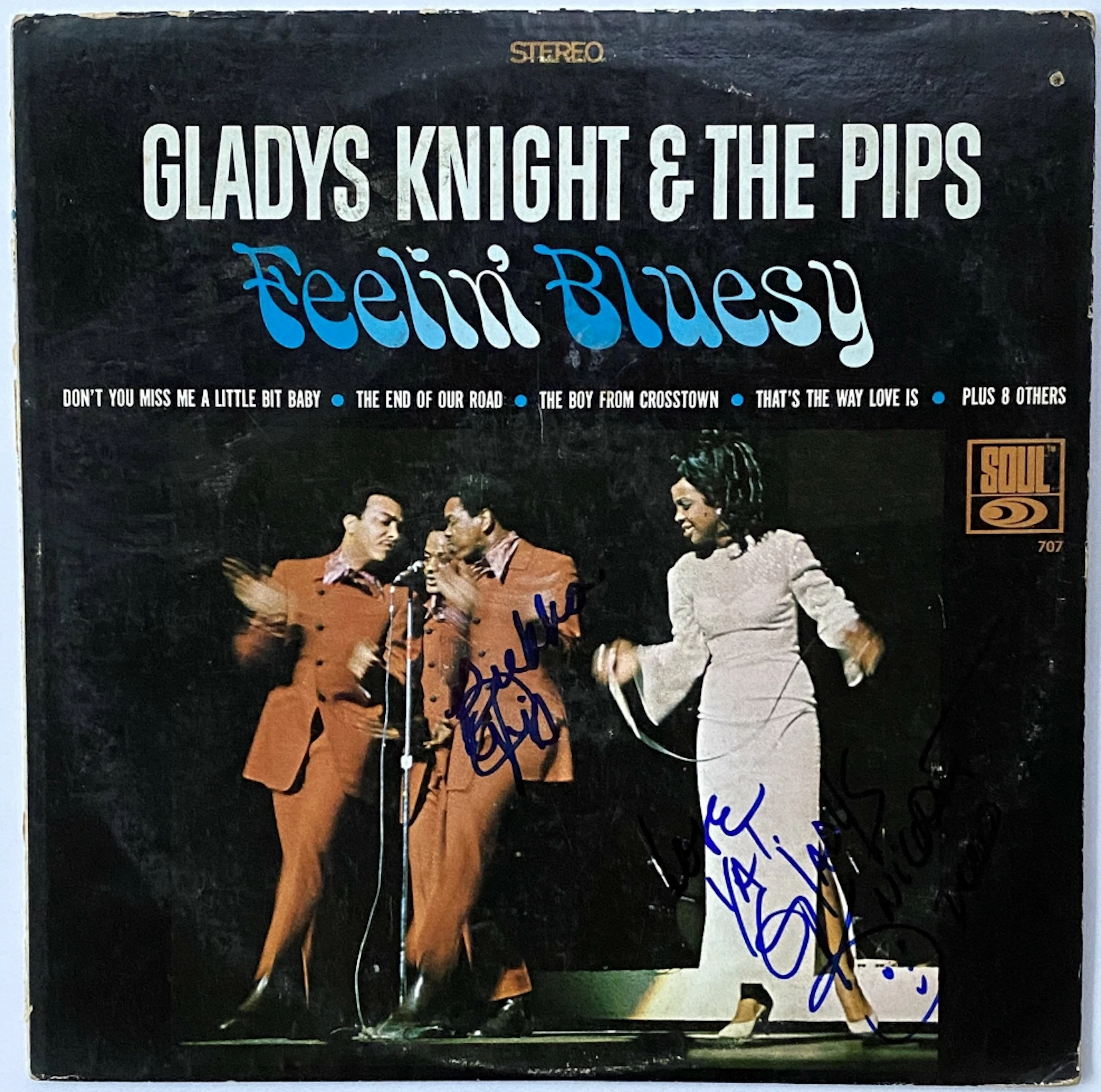 Gladys & Bubba Knight Signed "Feelin' Bluesy" Album (2 Sigs) (JSA