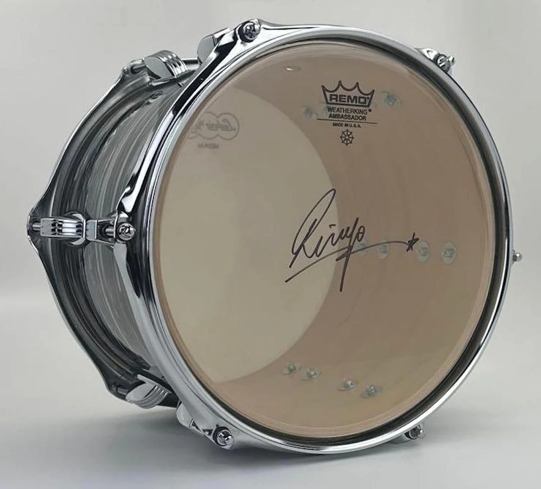 The Beatles: Ringo Starr Signed 14" Remo Brand Snare Drum (JSA)