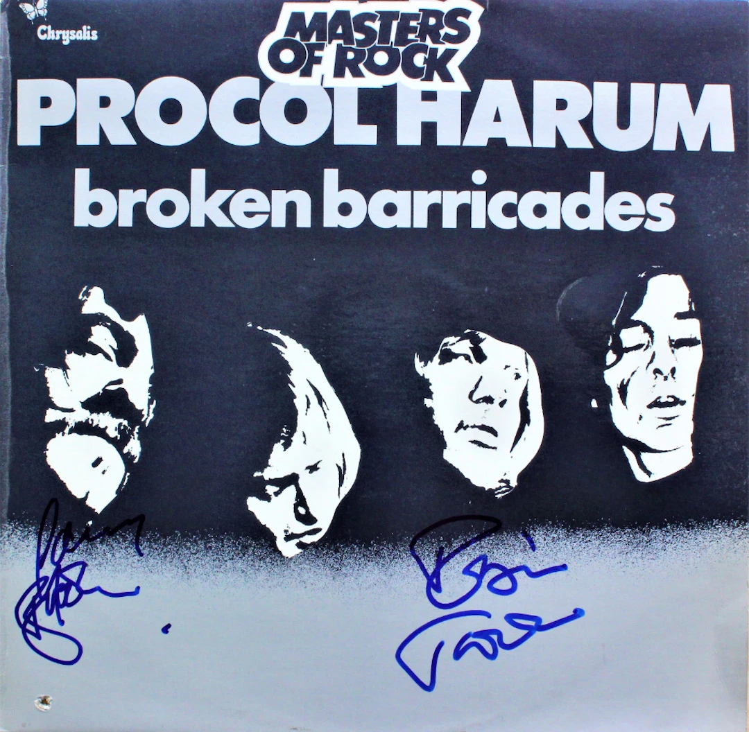Procol Harum: Gary Brooker & Robin Trower Signed "Broken Barricades"
