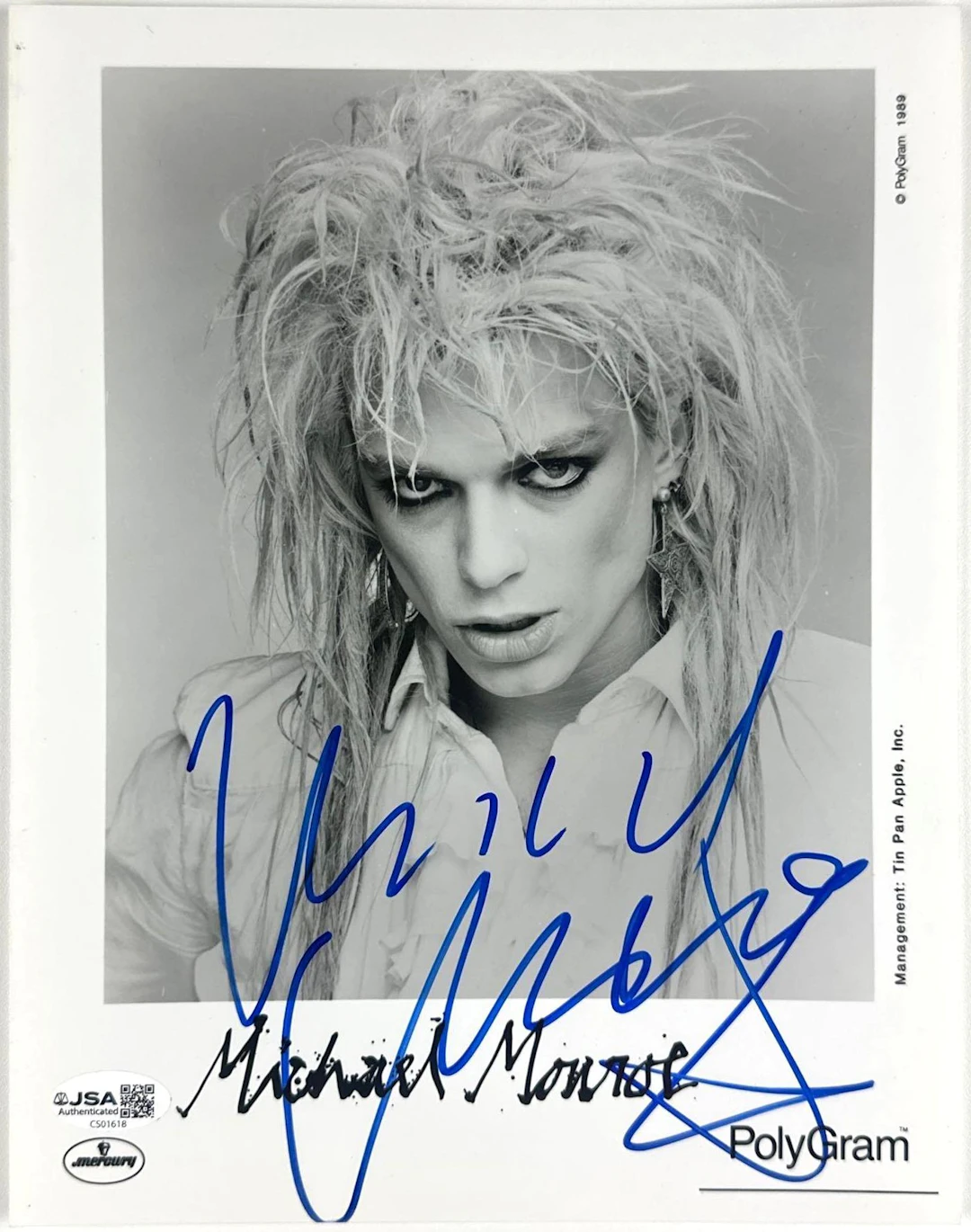 Hanoi Rocks: Micheal Monroe Signed 10" x 8" Promo Photo (JSA Authentication)