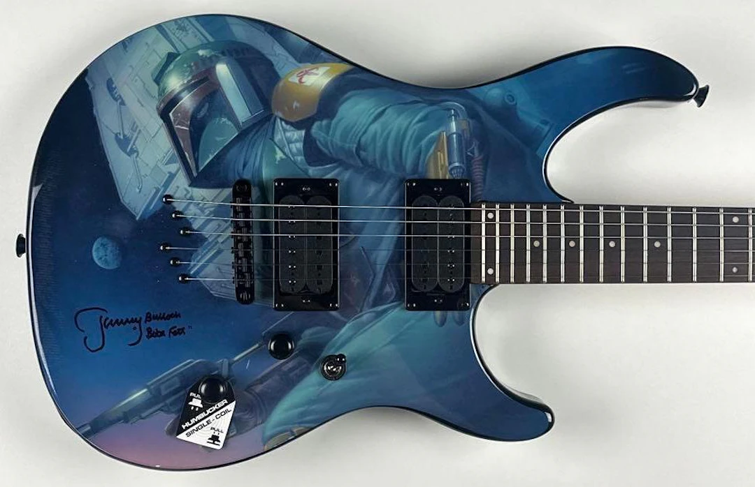 Star Wars: Jeremy Bulloch Signed Boba Fett Custom Graphics Strat-Style
