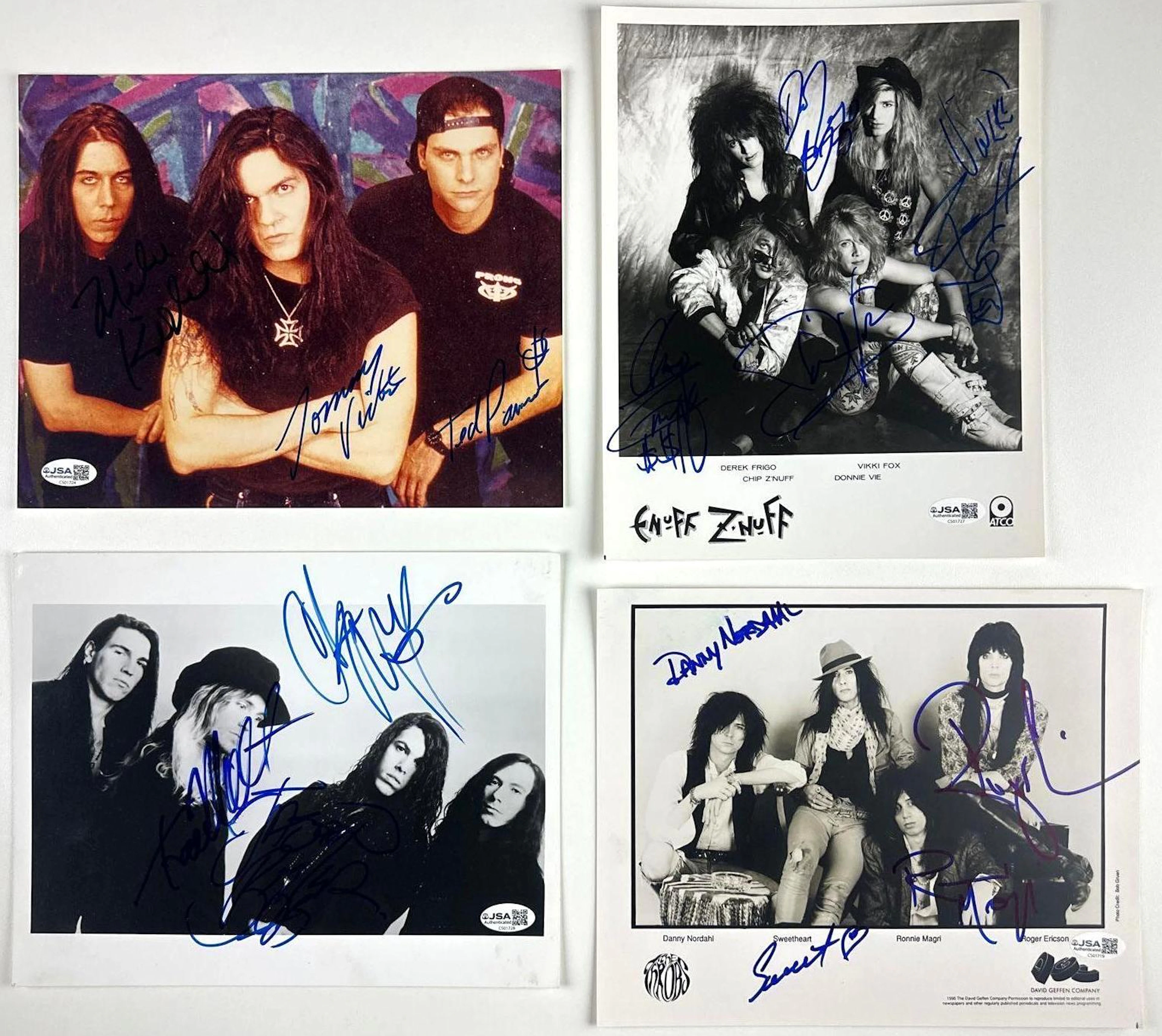 Prong, Enuff Z'Nuff, Saigon Kick & The Thobs: Group Lot of (4) Signed