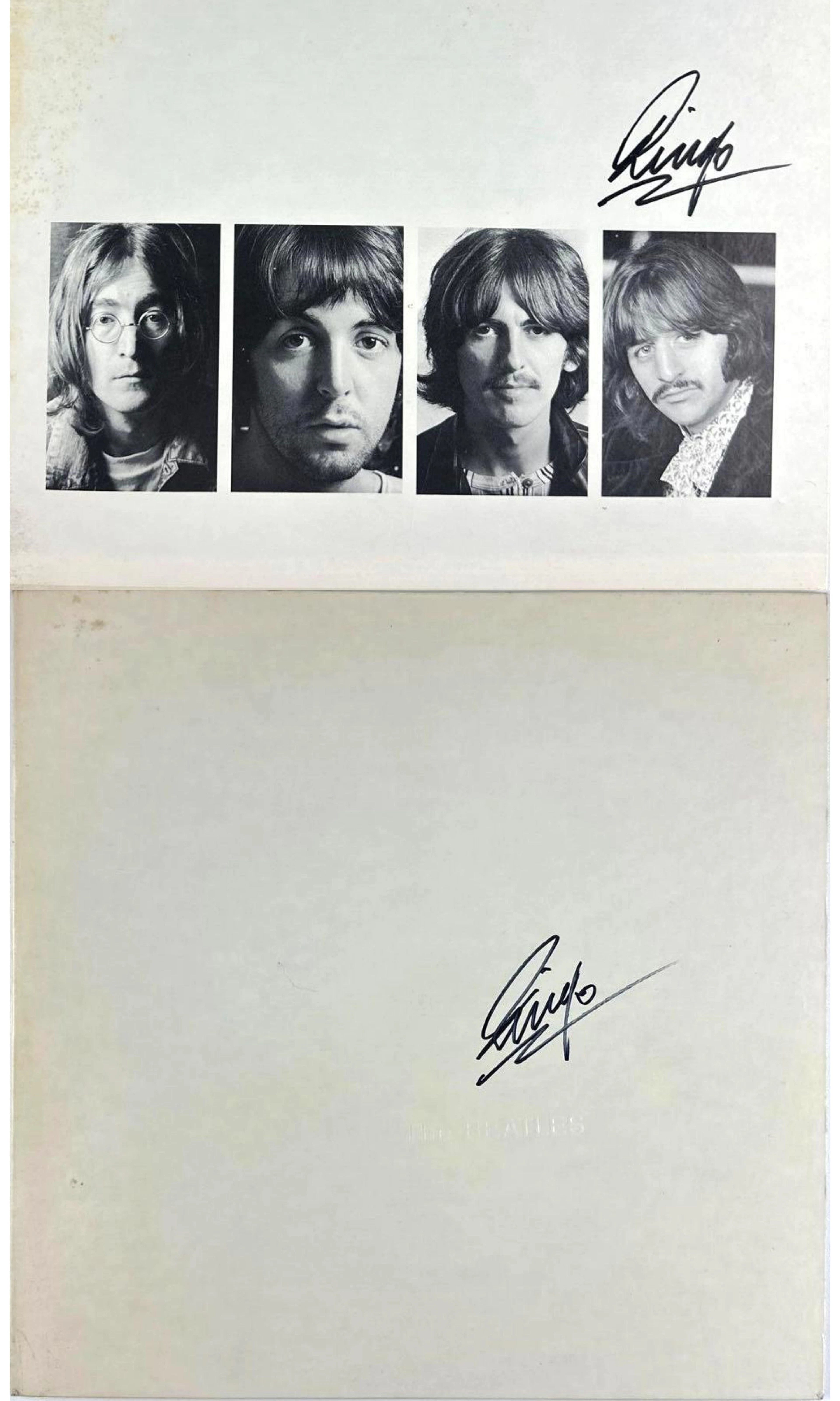 The Beatles: Ringo Starr Twice-Signed Late 1960s U.S. “White Album”