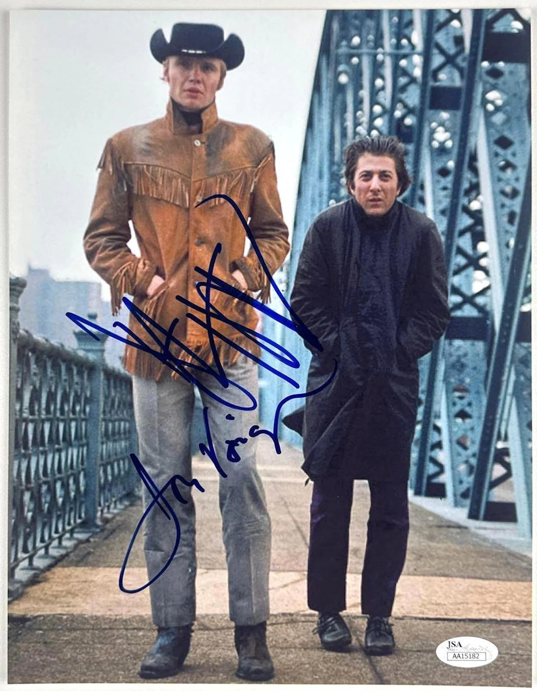 Midnight Cowboy: Jon Voight & Dustin Hoffman Signed 10" x 8" Photo