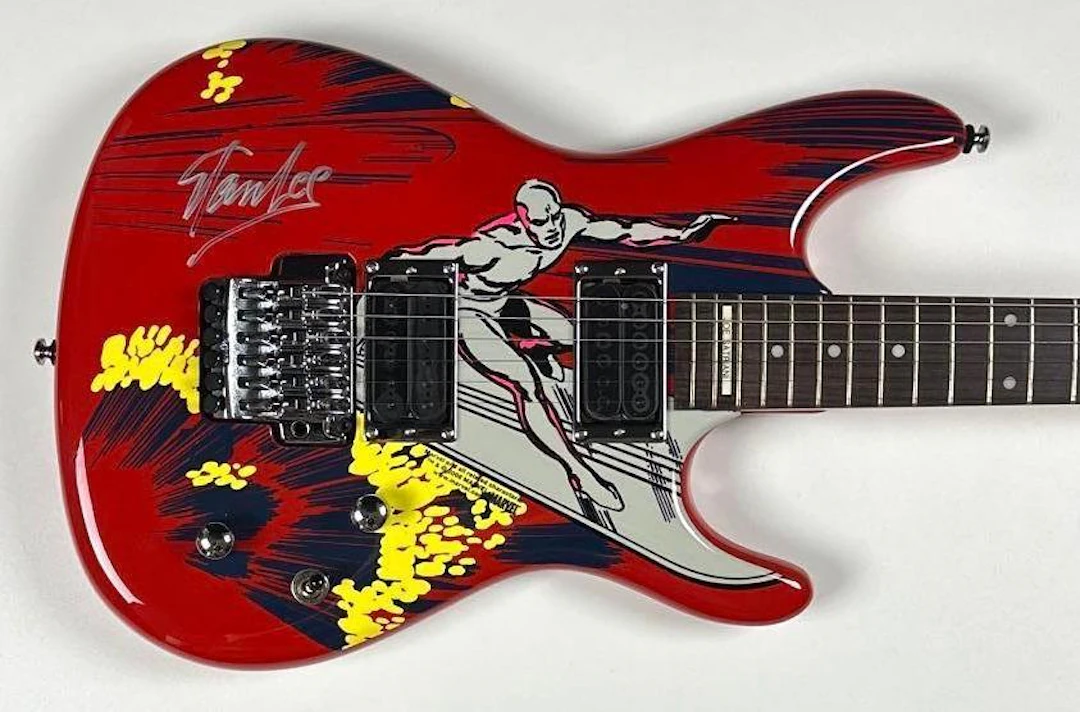 Marvel: Stan Lee & Joe Satriani Signed Silver Surfer Custom Graphics