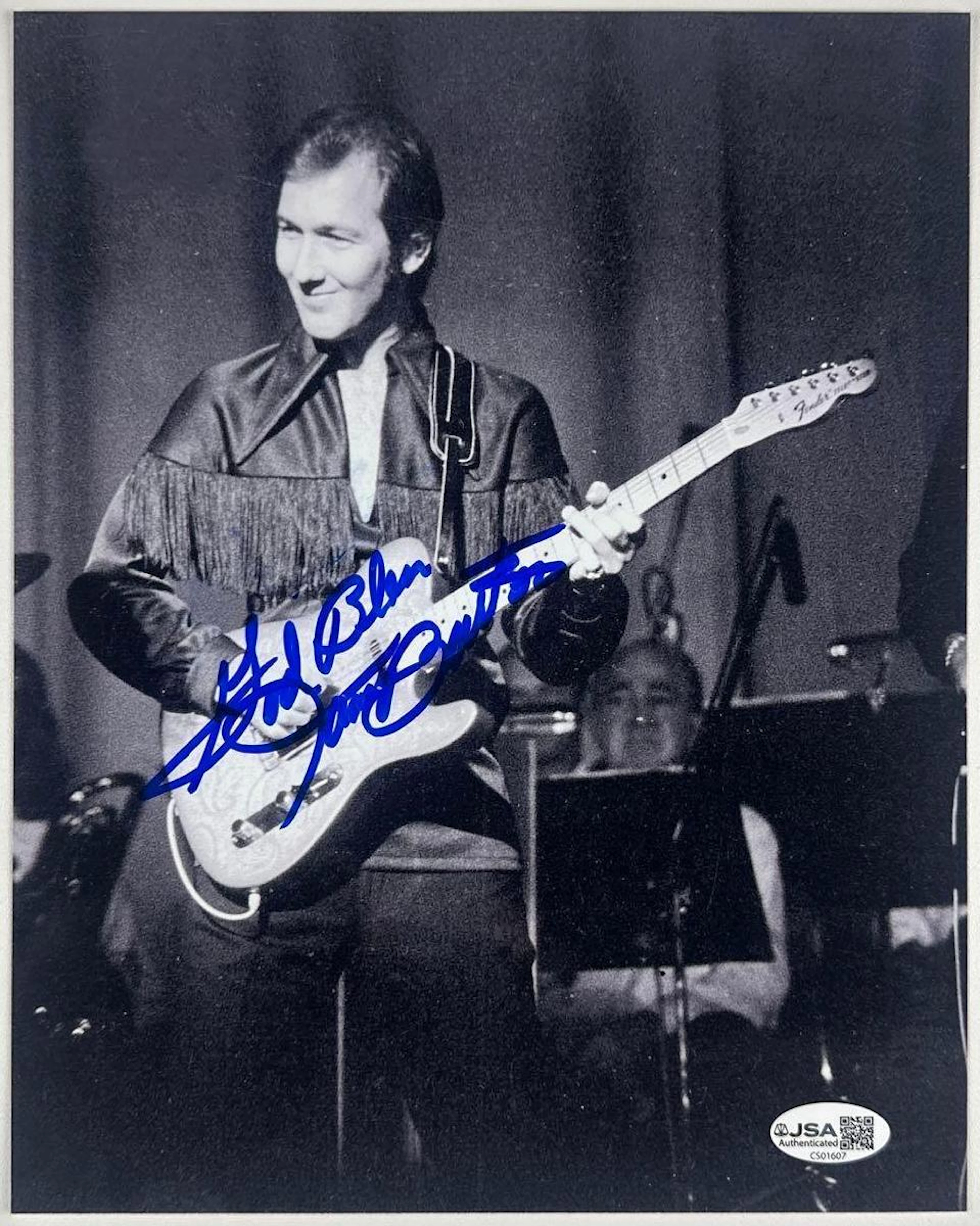 Elvis Presley: James Burton Signed 10" x 8" Photo (JSA Authentication)