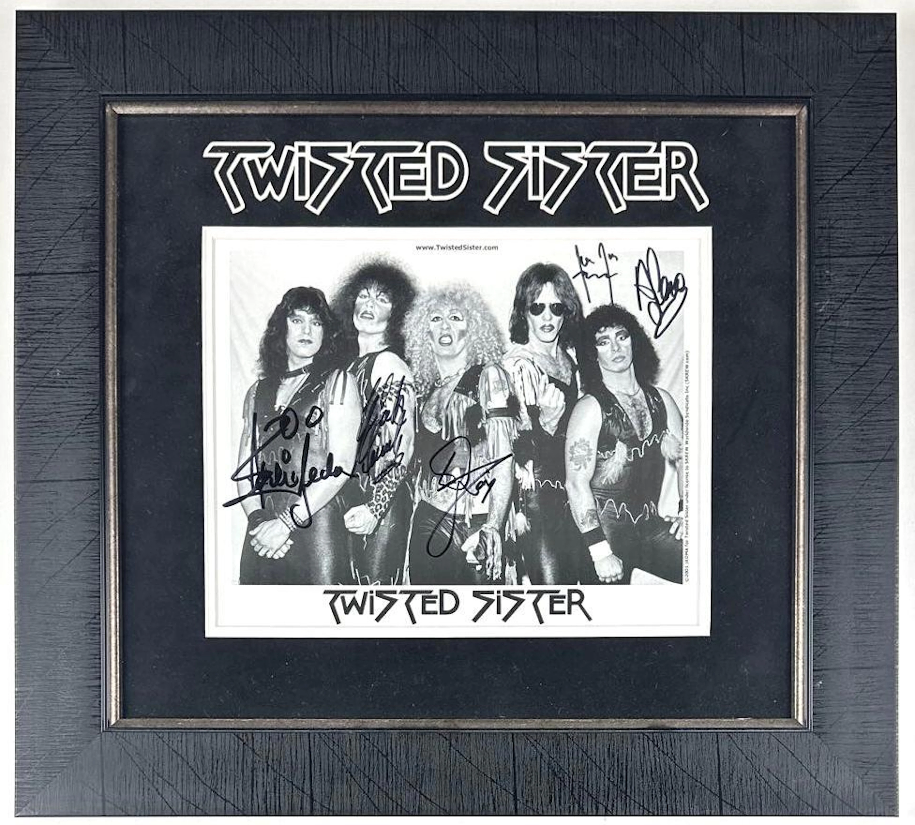 Twisted Sister Group Signed 8" x 10" Promo Photo Framed (5 Sigs) (Third