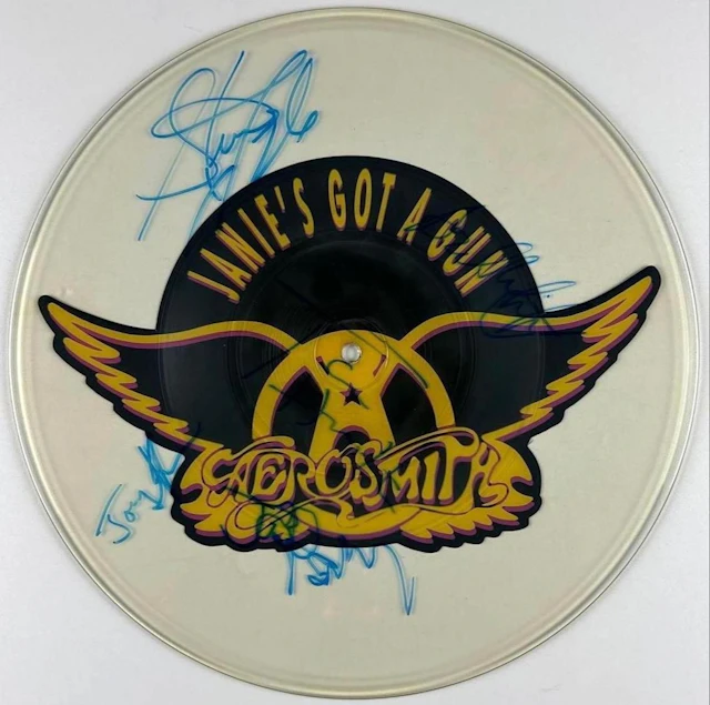 Aerosmith Fully Group Signed "Jane's Got a Gun" Picture Disc (5 Sigs)