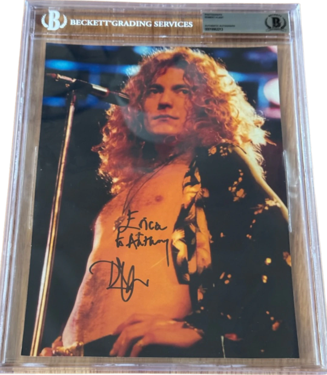 Led Zeppelin: Robert Plant Signed 10" x 8" Photo (Beckett Encapsulated)