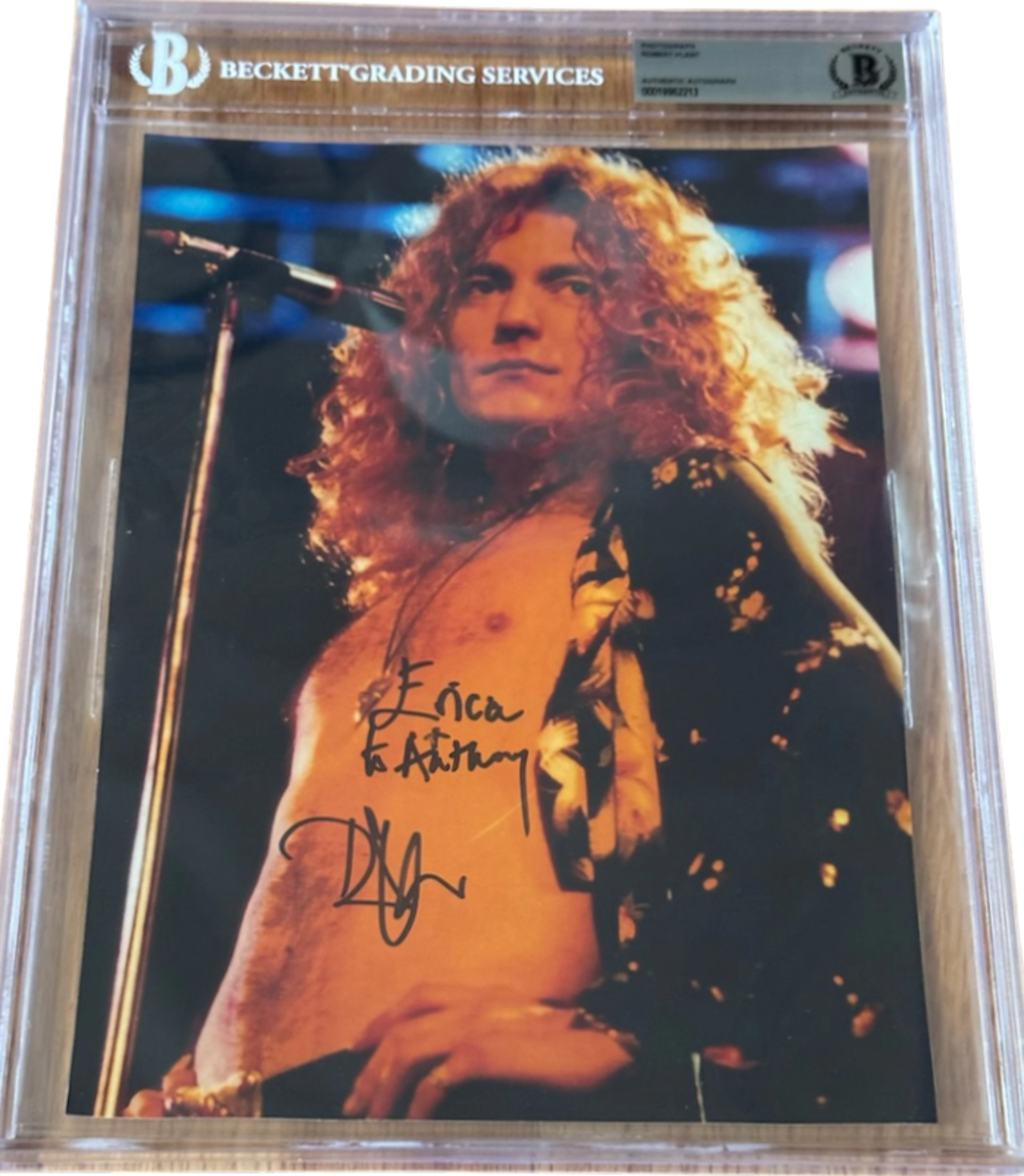 Led Zeppelin: Robert Plant Signed 10" x 8" Photo (Beckett Encapsulated)