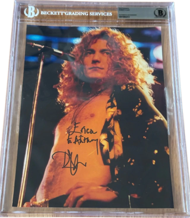 Led Zeppelin: Robert Plant Signed 10" x 8" Photo (Beckett Encapsulated)