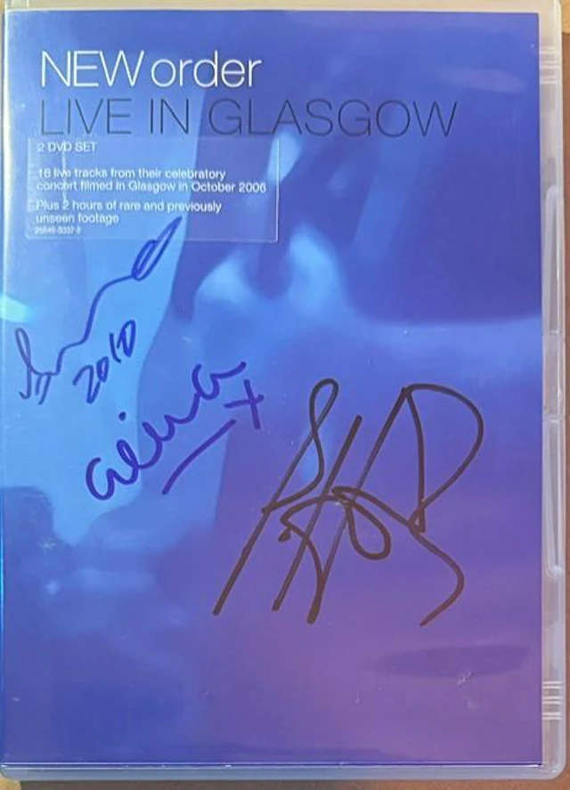 New Order Group Signed "Live in Glasgow" DVD (3 Sigs) (Third Party Guaranteed)