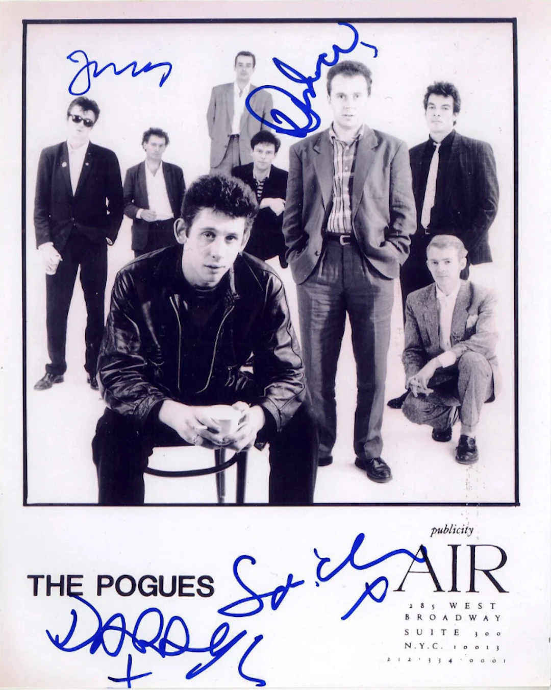 The Pogues Group Signed 10" x 8" Promo Photo (4 Sigs) (ACOA)
