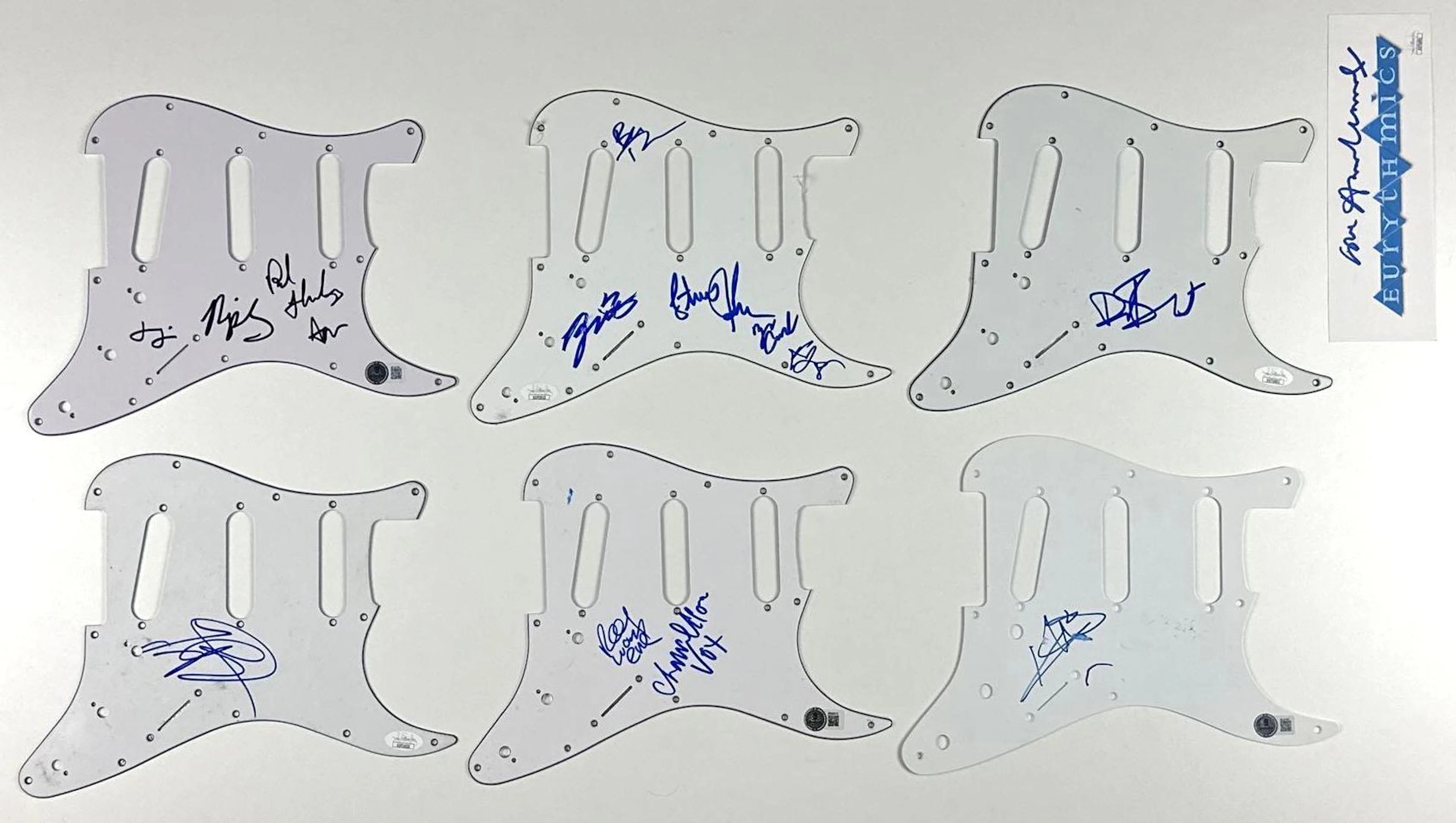 Keith Richards, Eurthymics, Duff McKagan, Ect Lot of (10) Signed Guitar