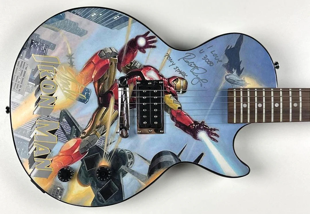 Iron Man: Robert Downey Jr. & Stan Lee Signed Guitar, “I Love You