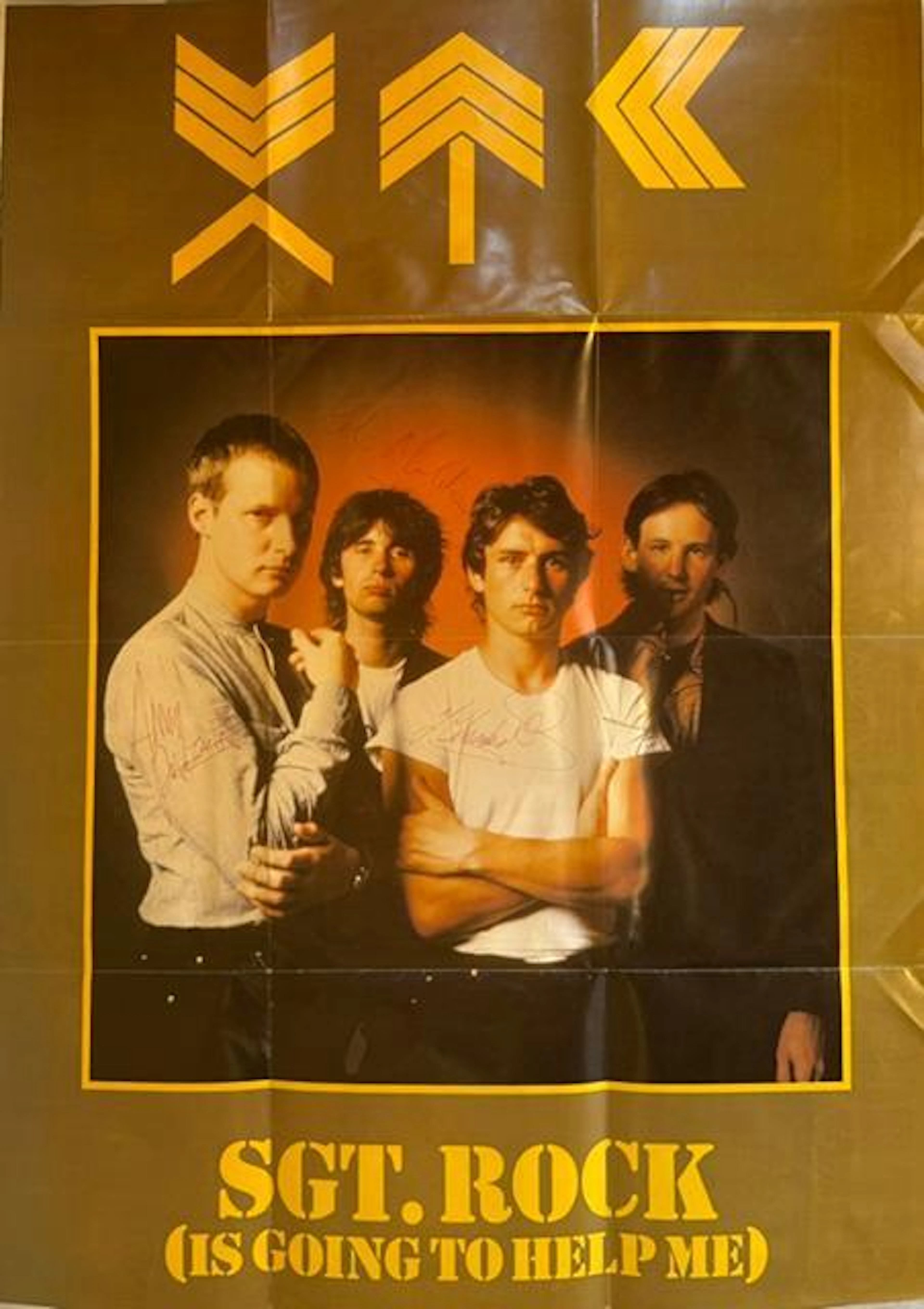 XTC Fully Group Signed "SGT Rock" 27.5" x 19.5" Fold-Out Poster (4