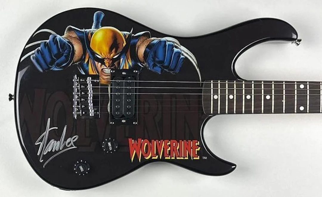 Marvel Avengers: Stan Lee Signed Wolverine Custom Graphics Strat-Style