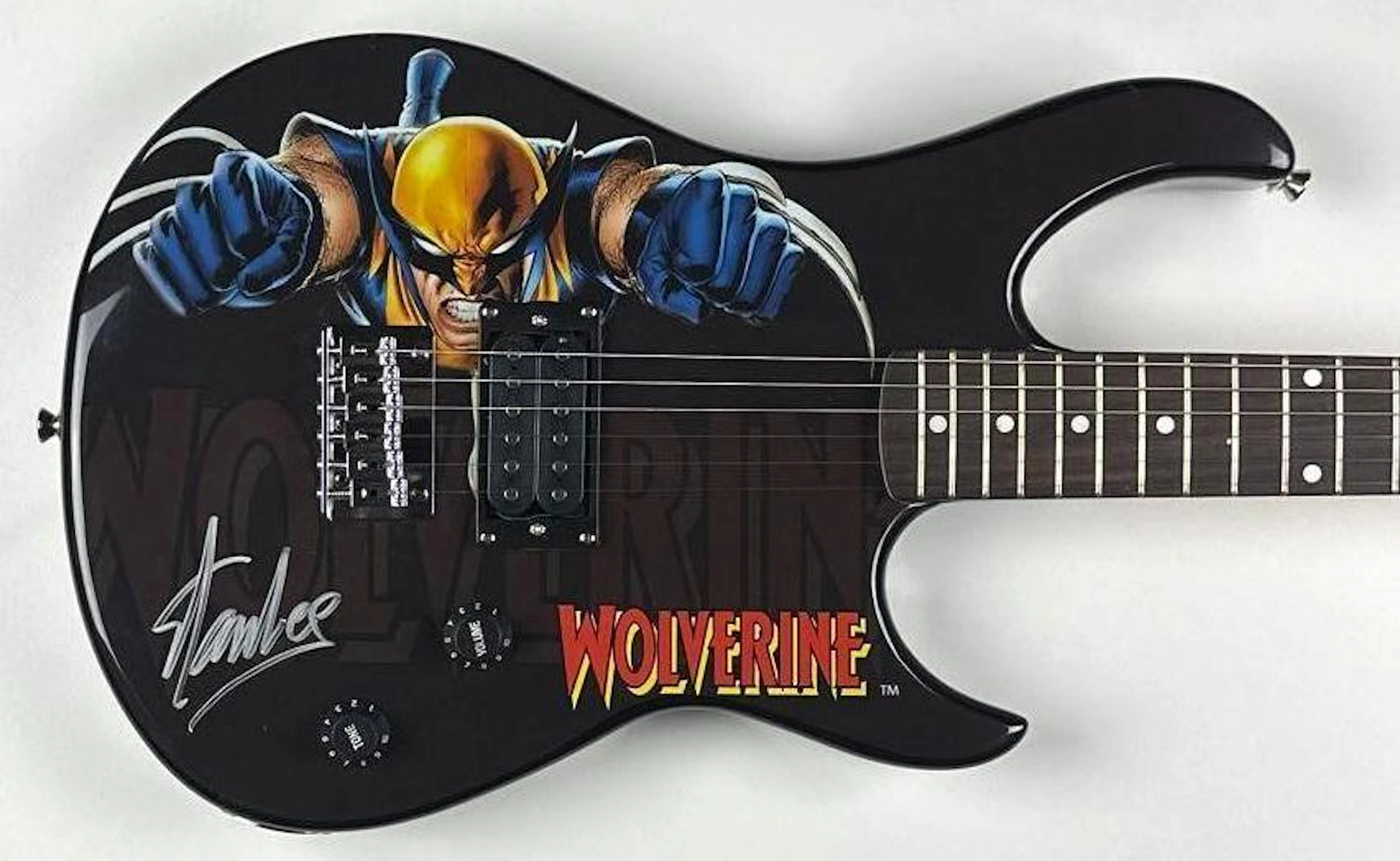 Marvel Avengers: Stan Lee Signed Wolverine Custom Graphics Strat-Style