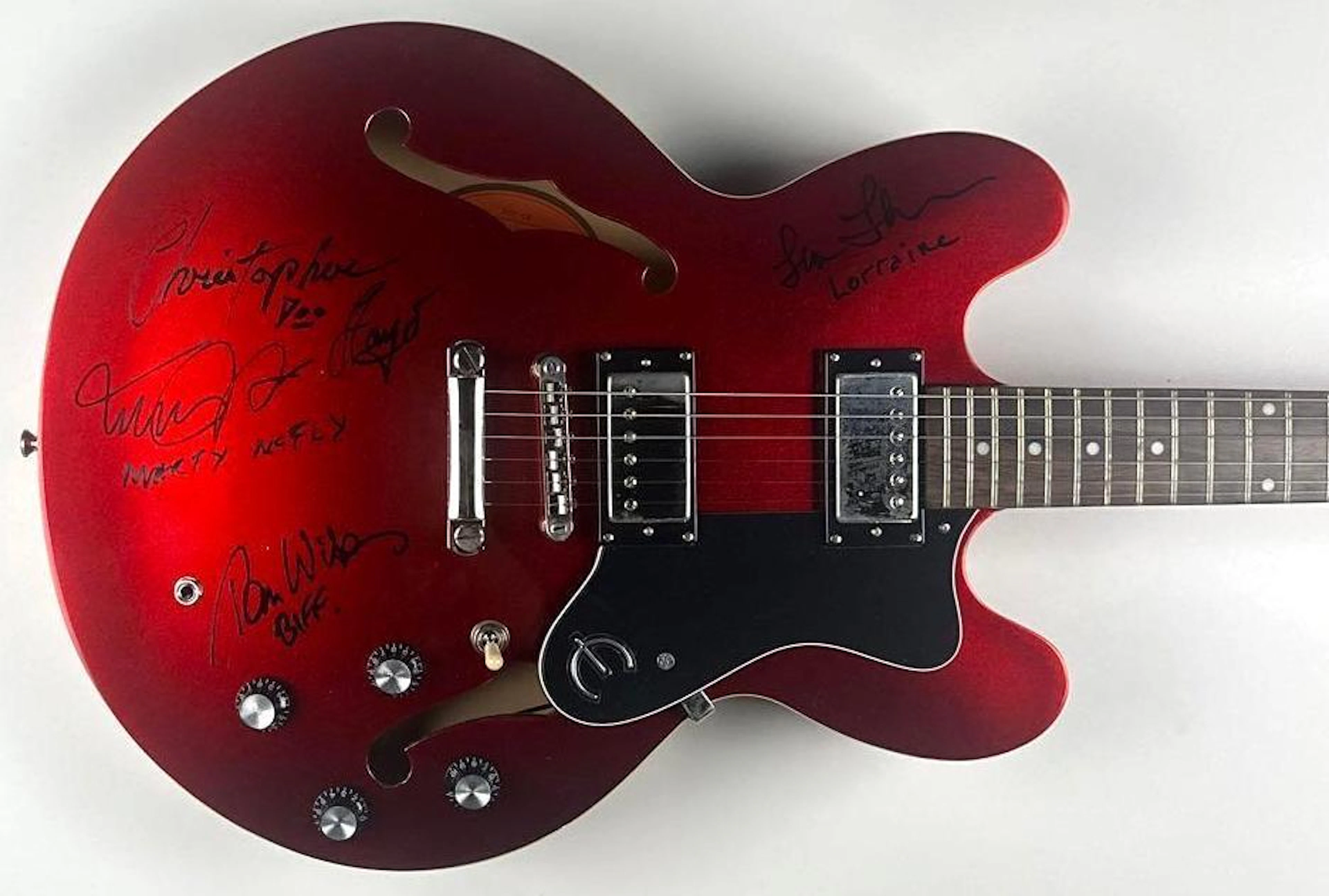 Back to the Future: Multi-Cast Signed Epiphone Dot Semi-Hollow Guitar (4 Sigs)