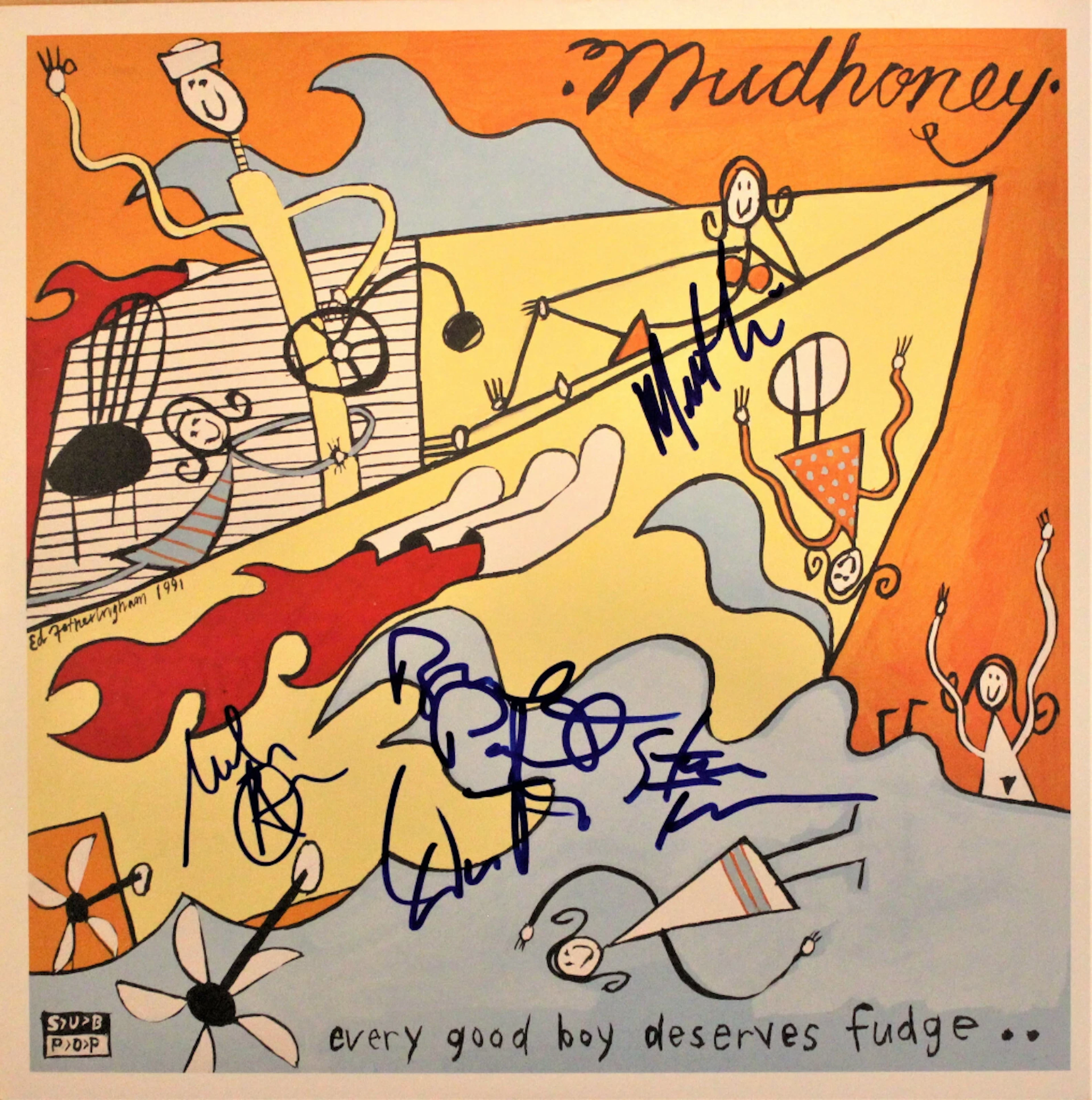 Mudhoney Group Signed "Every Good Boy Deserves Fudge" Album (5 Sigs)