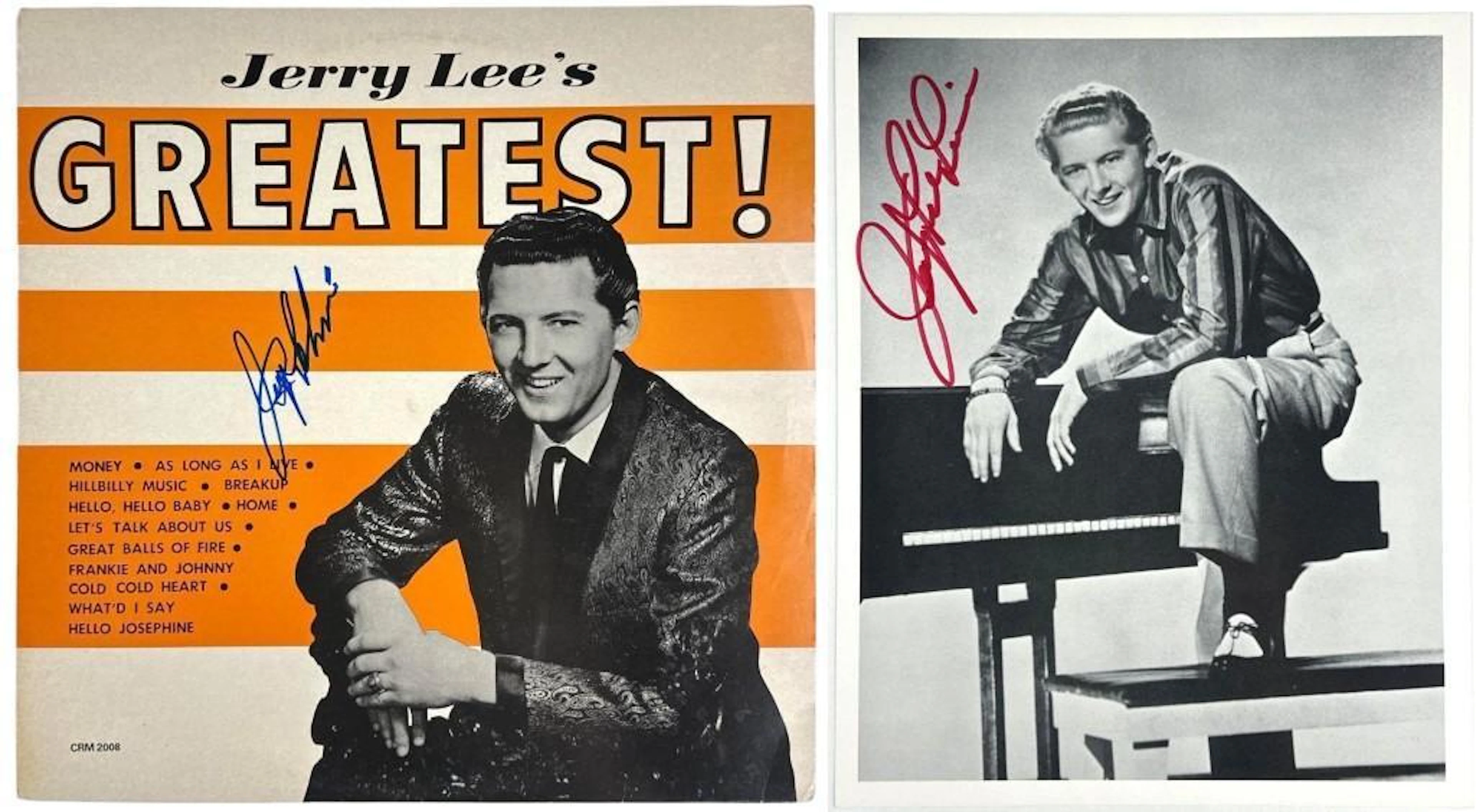 Jerry Lee Lewis Lot of (2) Signed Album & 10" x 8" Photo (Epperson)
