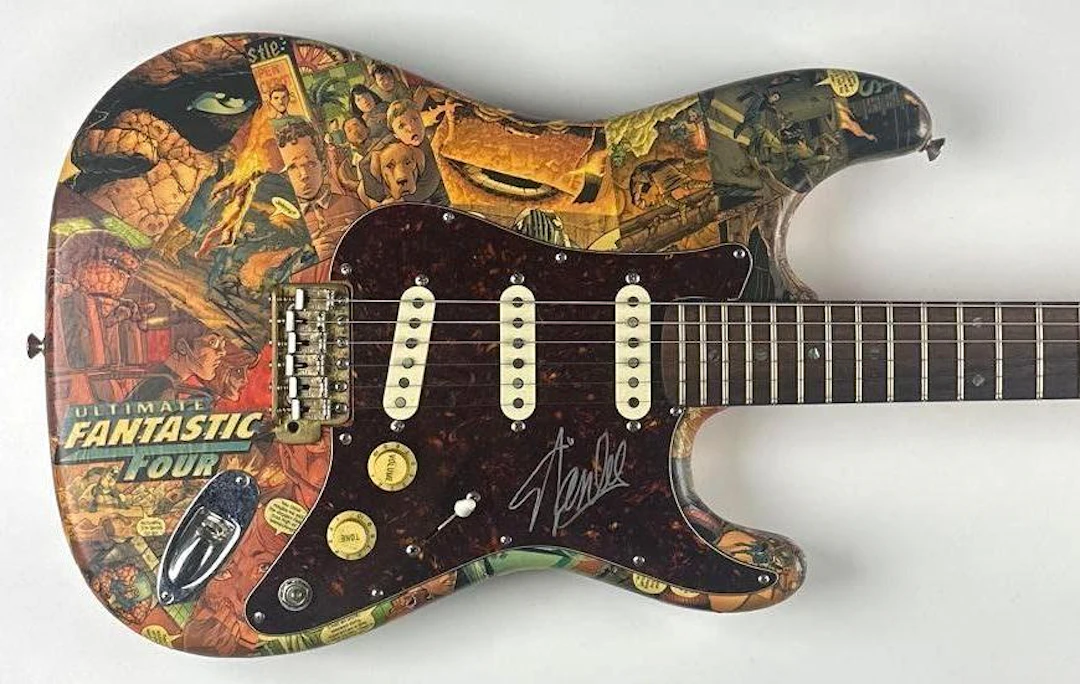 Marvel: Stan Lee Signed Fantastic 4 Custom Graphics Fender Brand Strat-Style