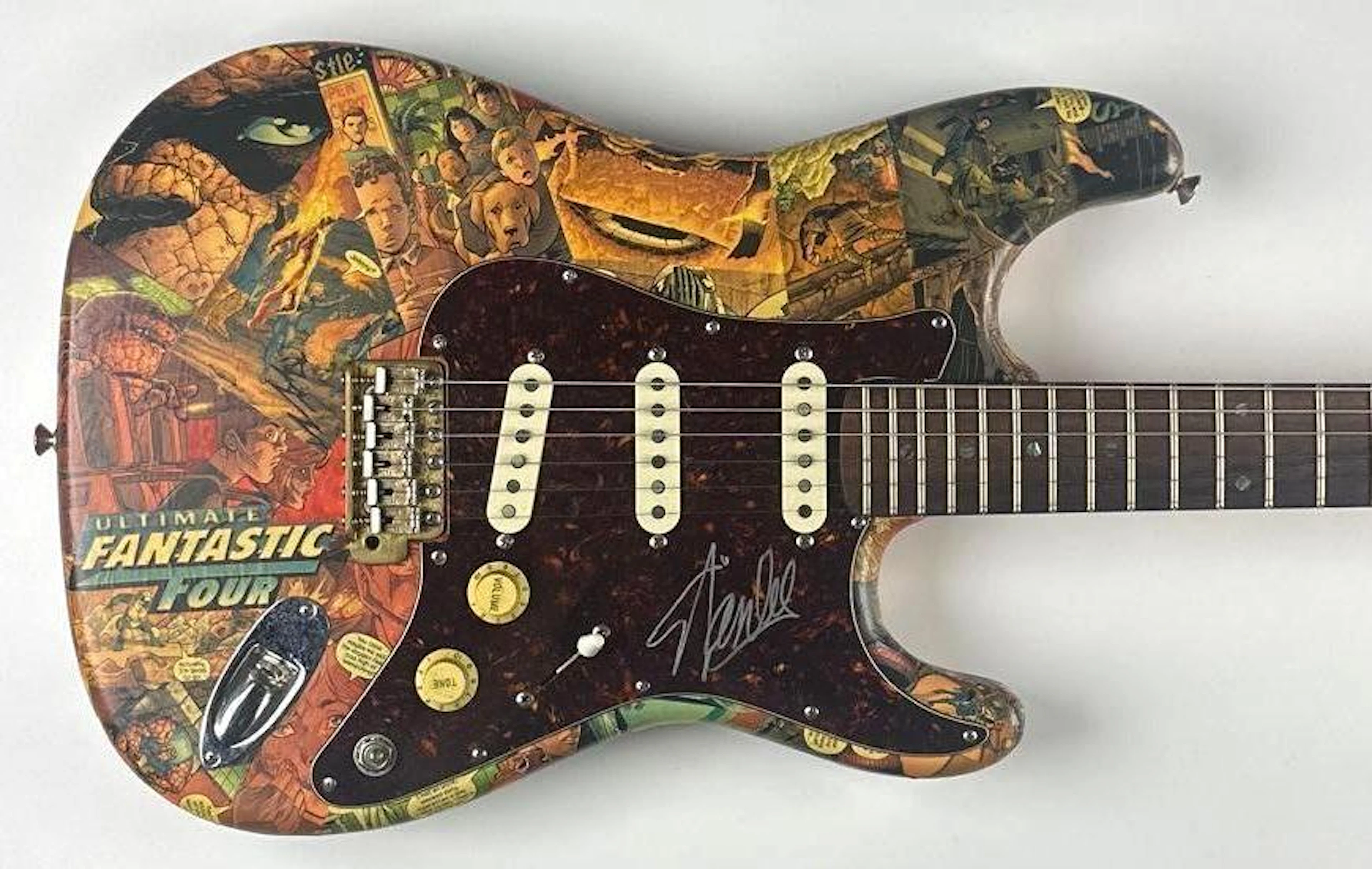 Marvel: Stan Lee Signed Fantastic 4 Custom Graphics Fender Brand Strat-Style