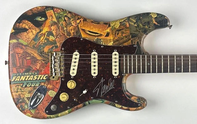 Marvel: Stan Lee Signed Fantastic 4 Custom Graphics Fender Brand Strat-Style