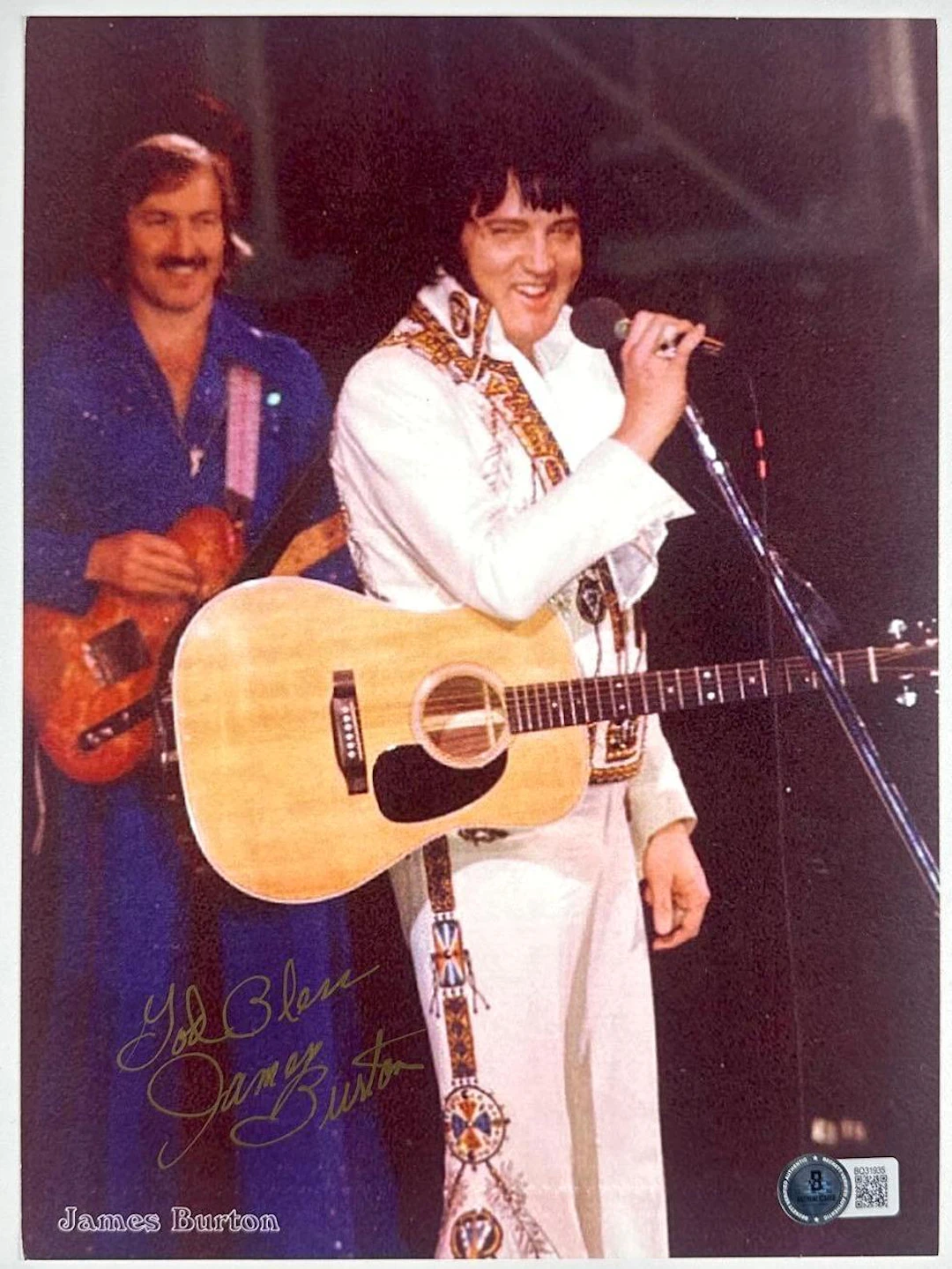 Elvis Presley: James Burton Signed 10" x 8" Promo Photo (Beckett