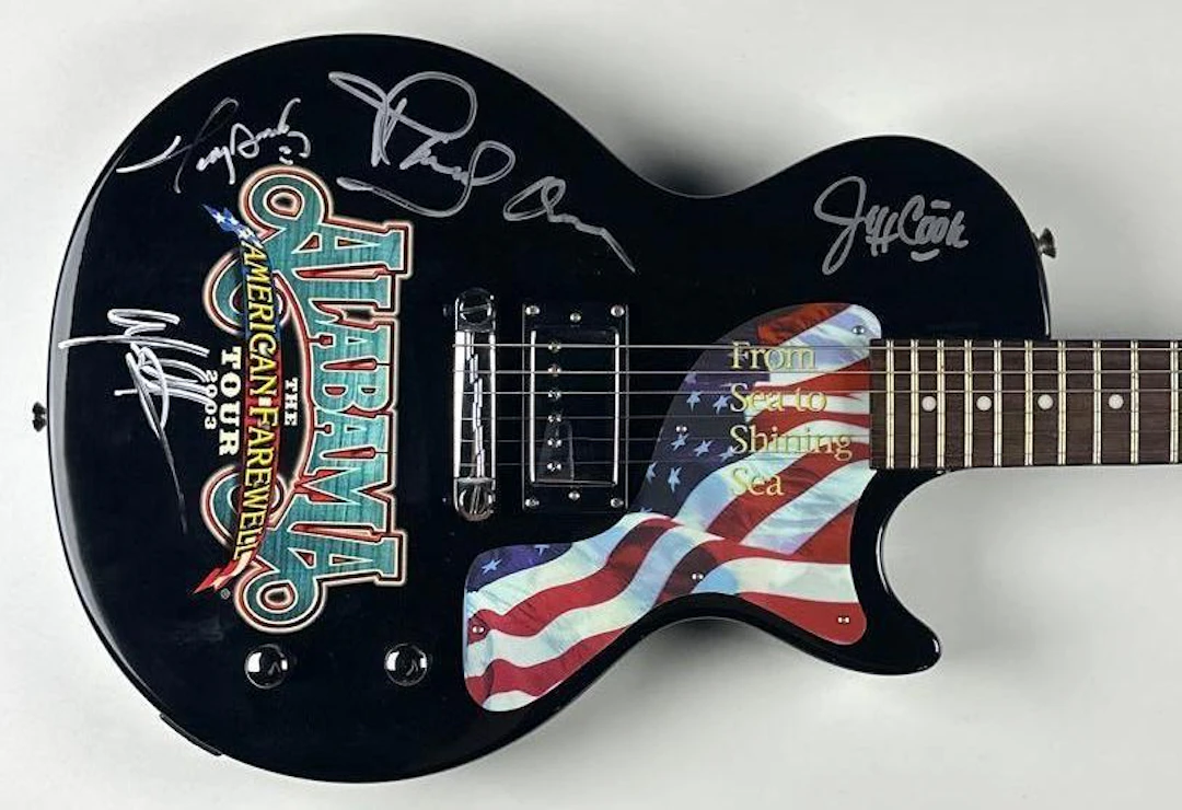 Alabama Custom Graphics Group Signed Les Paul-Style LE Epiphone Guitar (4 Sigs)