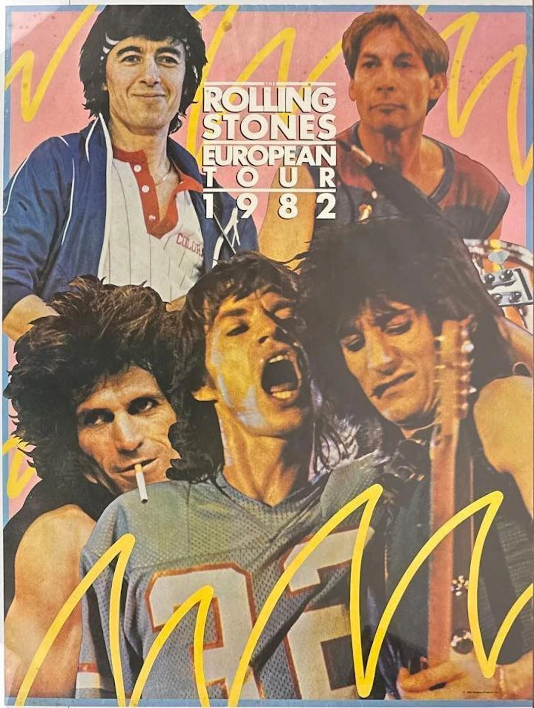 The Rolling Stones 36" x 27" 1982 European Record Store Tour Poster