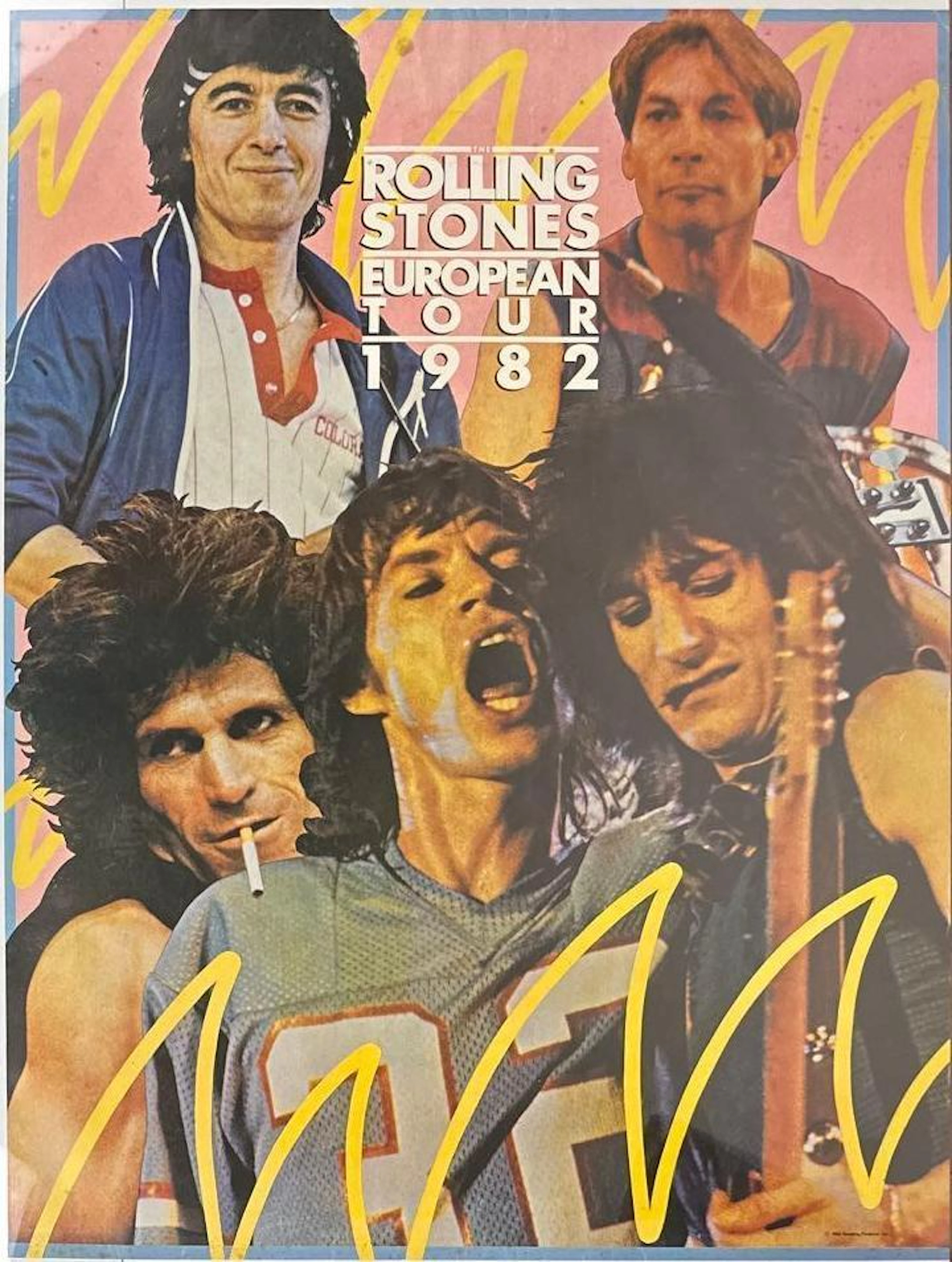 The Rolling Stones 36" x 27" 1982 European Record Store Tour Poster